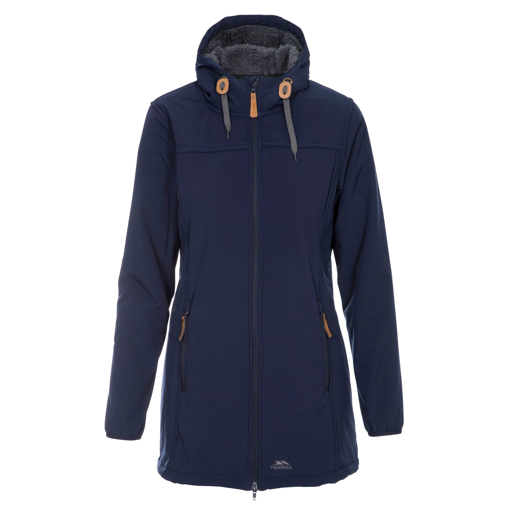 Trespass Womens/Ladies Kristen Länger Länge Hooded Waterproof Jacket (Navy)
