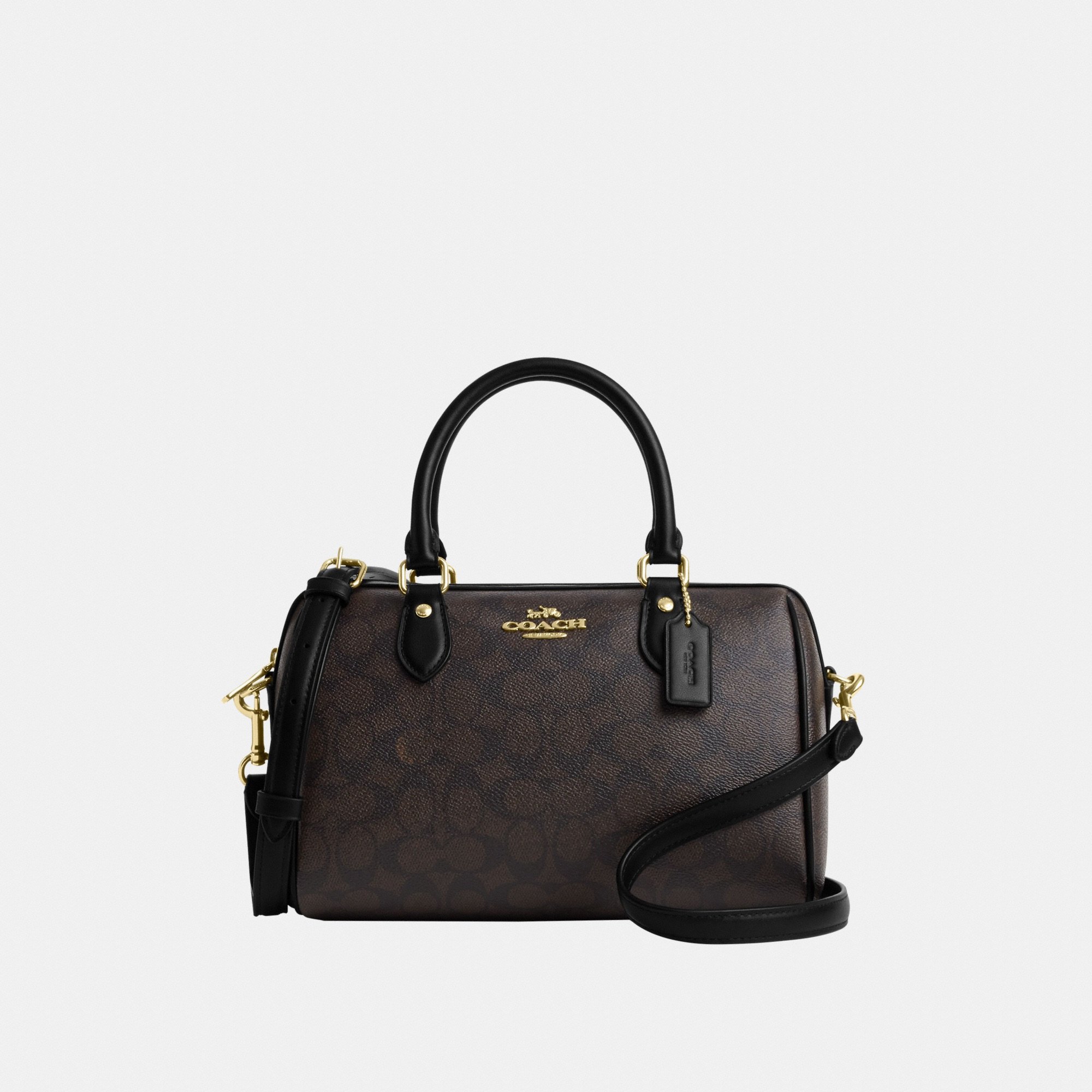Large bennett satchel in signature canvas top