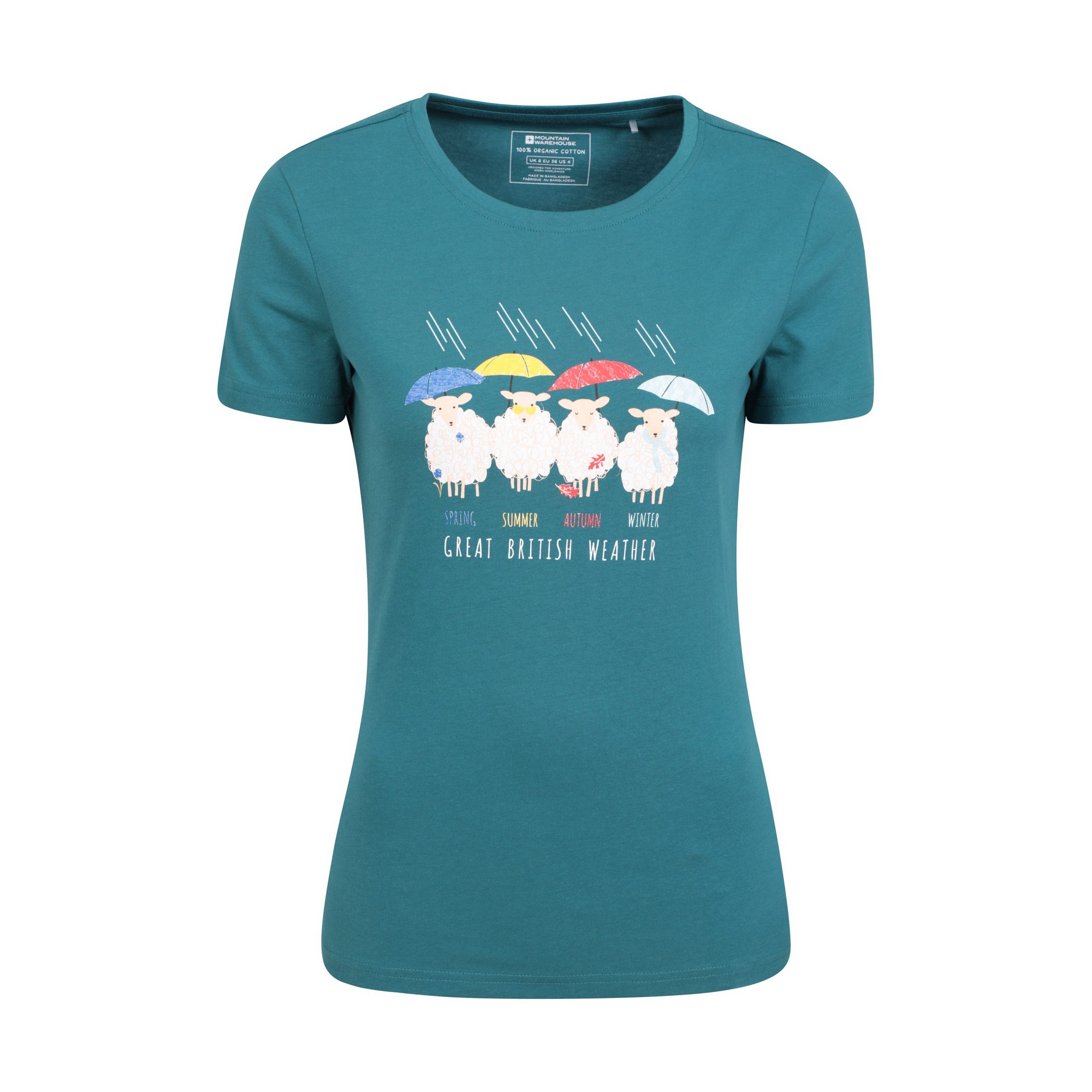 Mountain Warehouse Womens/Ladies Great British Weather T-Shirt (Teal)