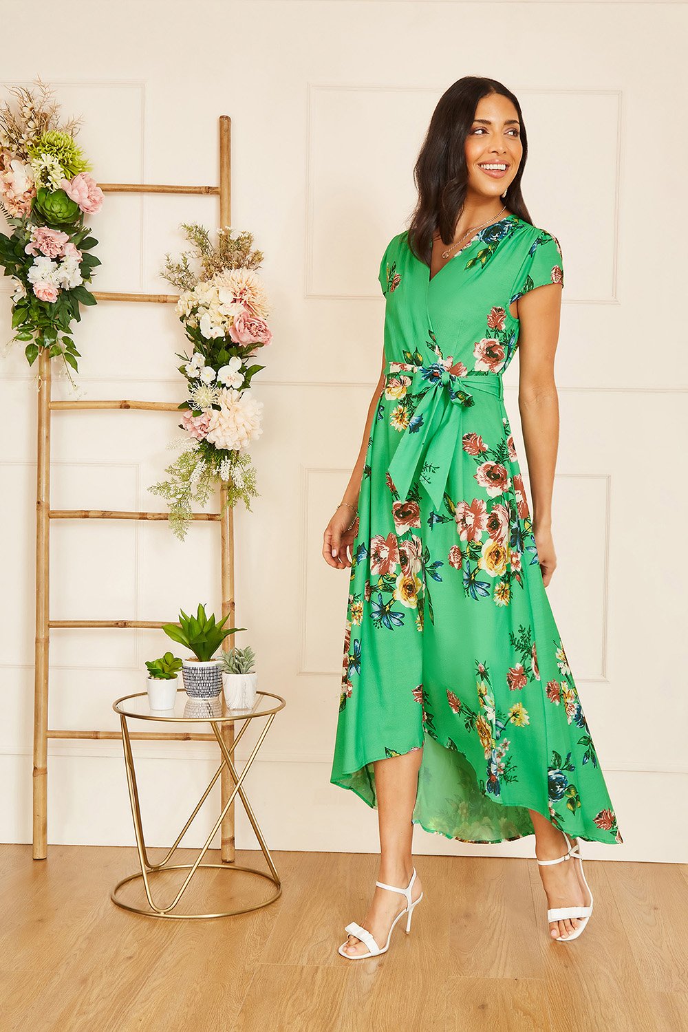 Oasis flower arranger wrap midi dress hot sale
