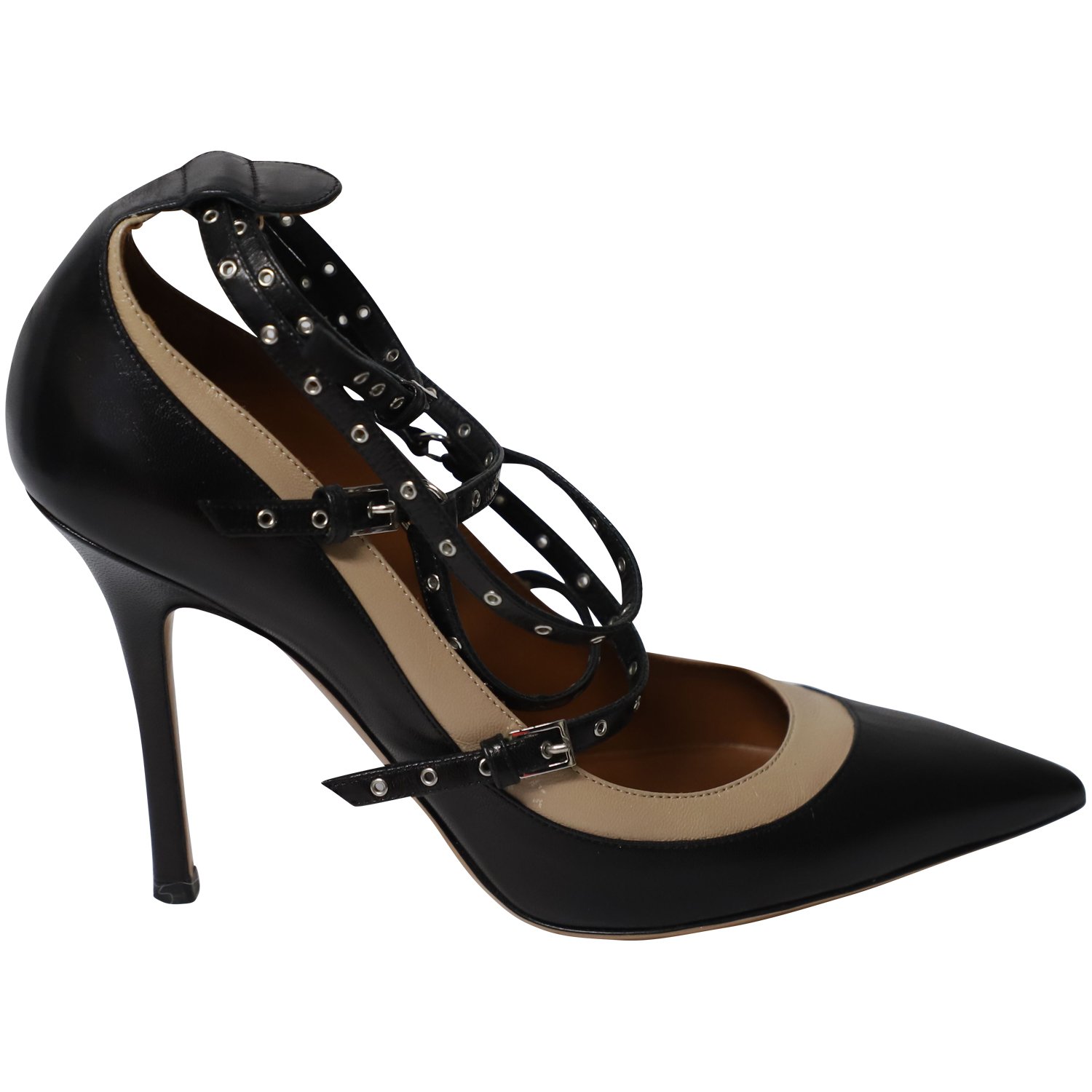 Valentino Grommet-besetzte Pumps aus schwarzem Leder