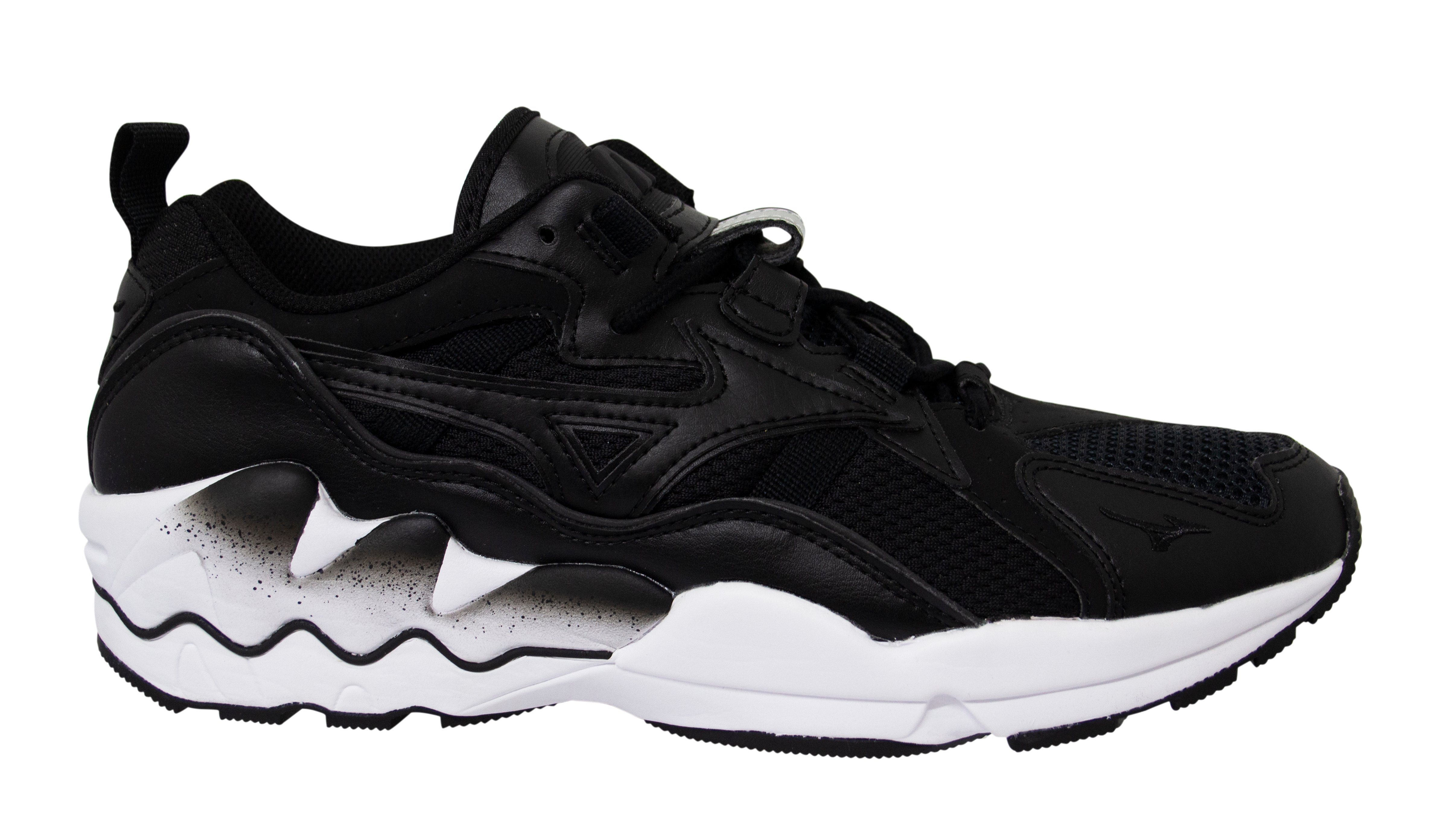 Mizuno Sport Style Wave Rider 1 Schwarze/weiße Trainer - Männer