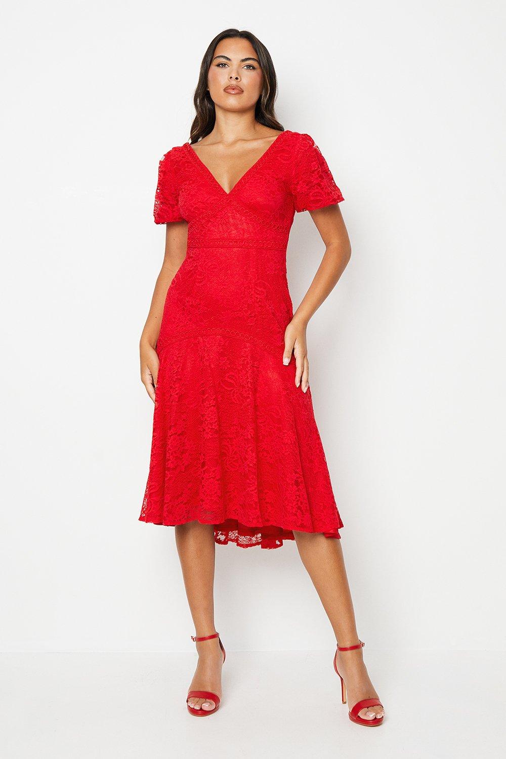 Pink Lipsy Bandeau Peplum Midi Dress Love Triangle Lace Midi Dress With Peplum Hem-red ModeSens Pink Lipsy Bandeau Peplum Midi Dress Love Triangle Lace Midi Dress With Peplum Hem-red ModeSens