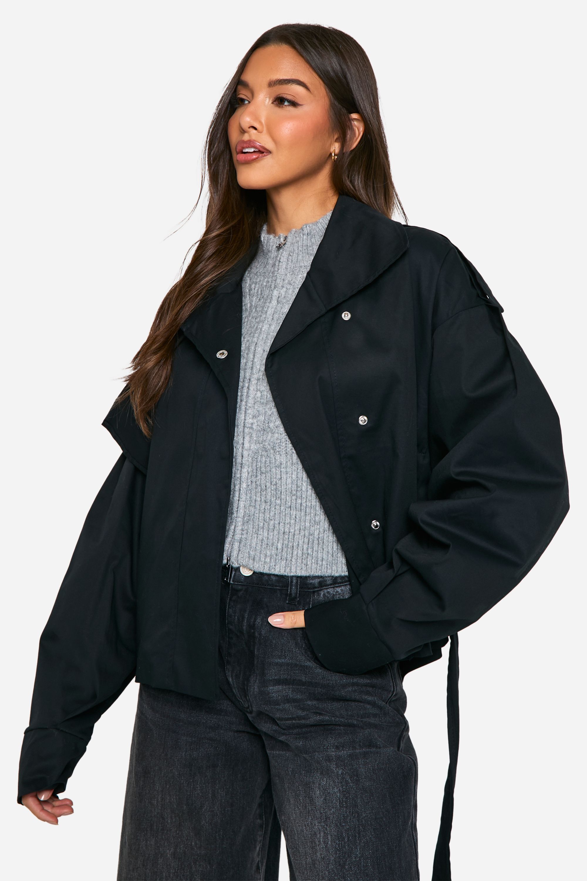Short Boxy Trench Coat