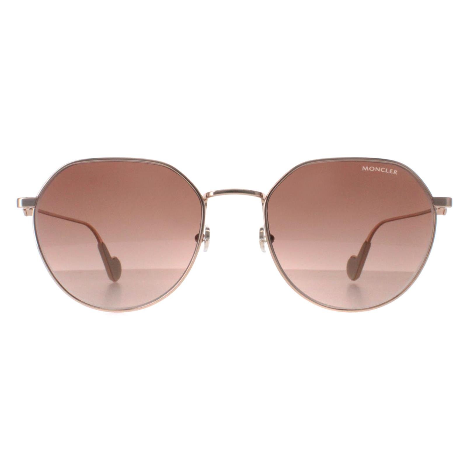 Moncler Round Womens Shiny Rose Gold Brown Gradient ML0156-K 