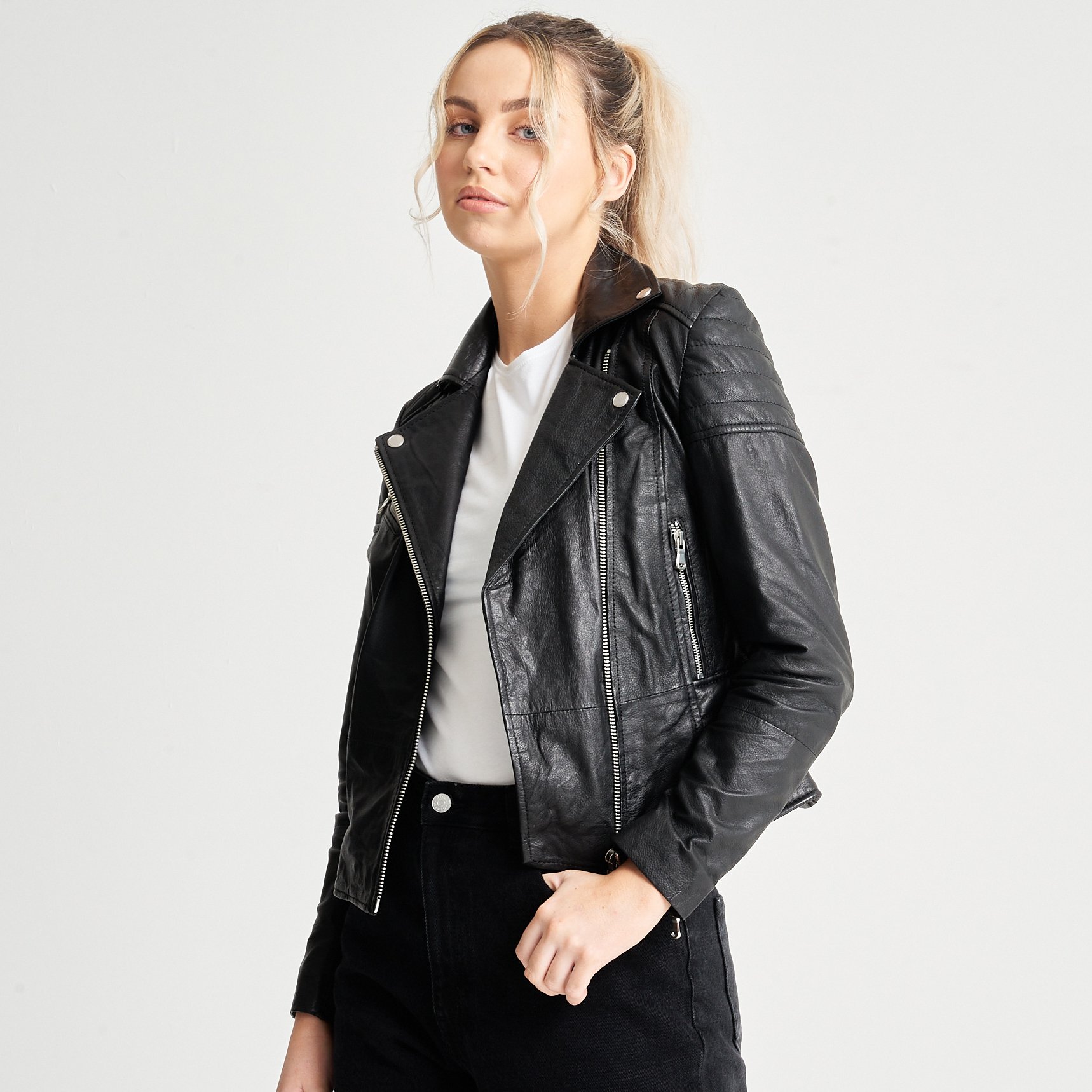 Asos leather jacket barneys top