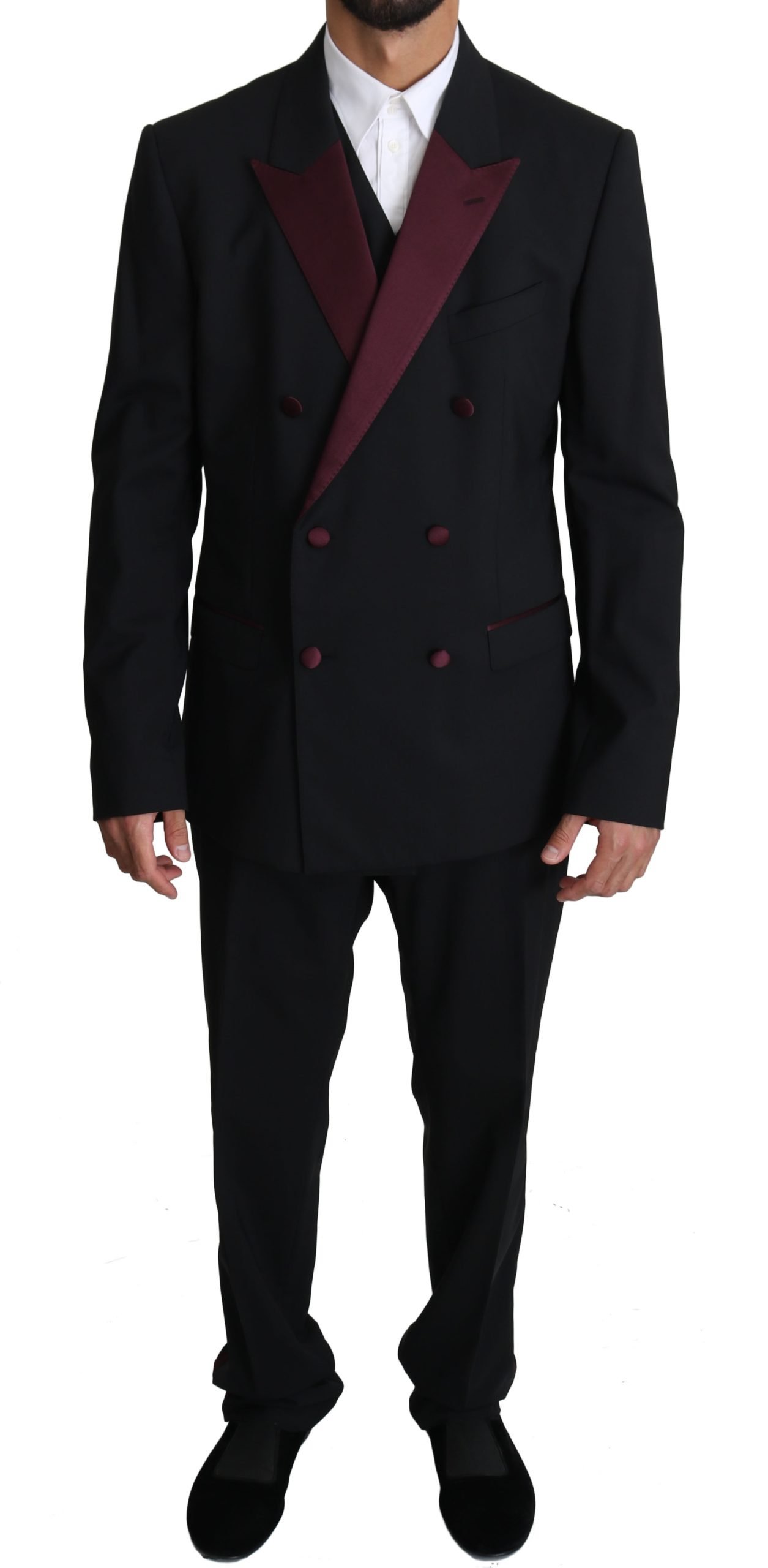 Herenbruiloft 3-delig Slim Fit Smoking Pakken Zuivere Kleur Formele Vest en Broek, zwart., XXL