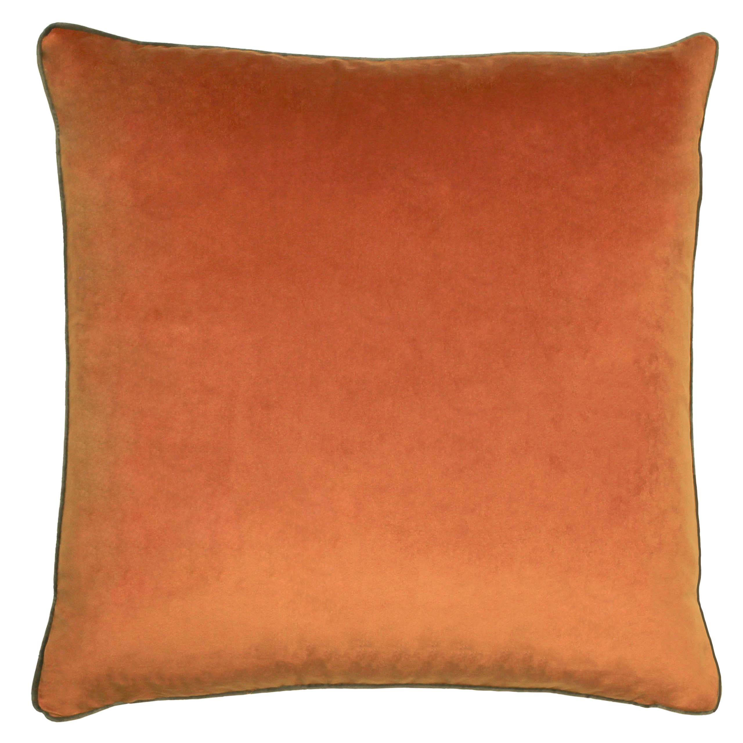 Paoletti Meridian Cuscino In Velluto 55x55 Cm - Grigio Carbone/Verde Muschio Con Bordo A Contrasto - Morbido, Lavabile, Con Imbottitura Inclusa