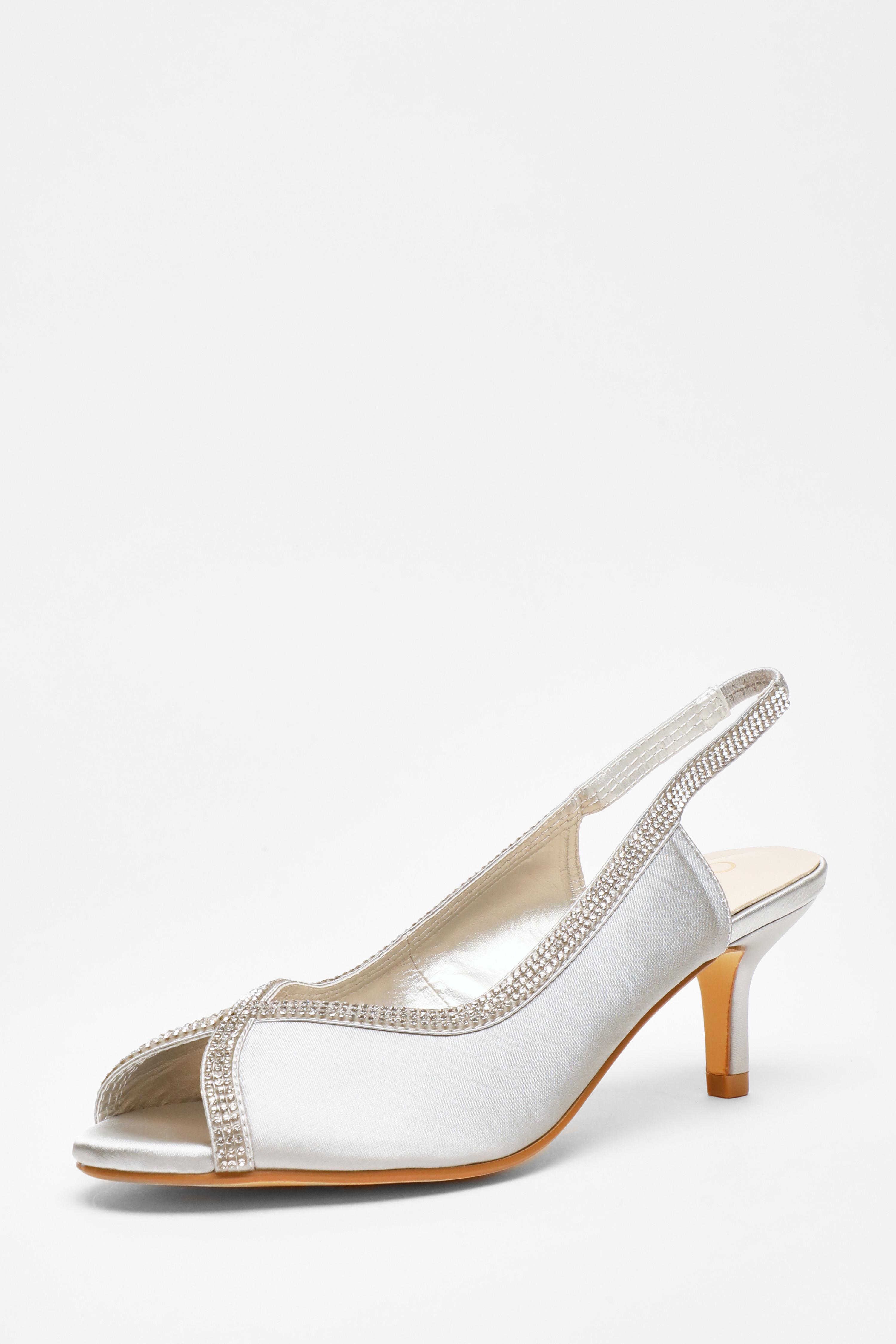 SL CRYSTAL BUCKLE HIGH HEELS BROWN SATIN