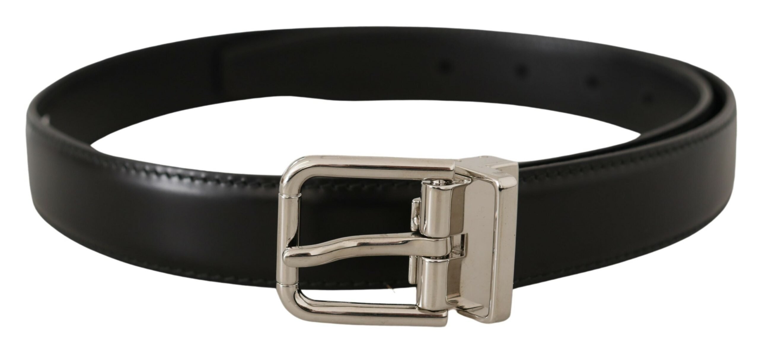 Dolce & Gabbana Men Black Classic Leather Metal Buckle Belt main image 1