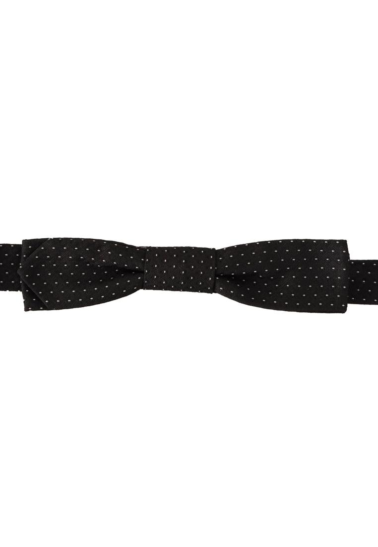 Dolce & Gabbana Gray Silk Adjustable Men Neck Papillon Bow Tie main image 0
