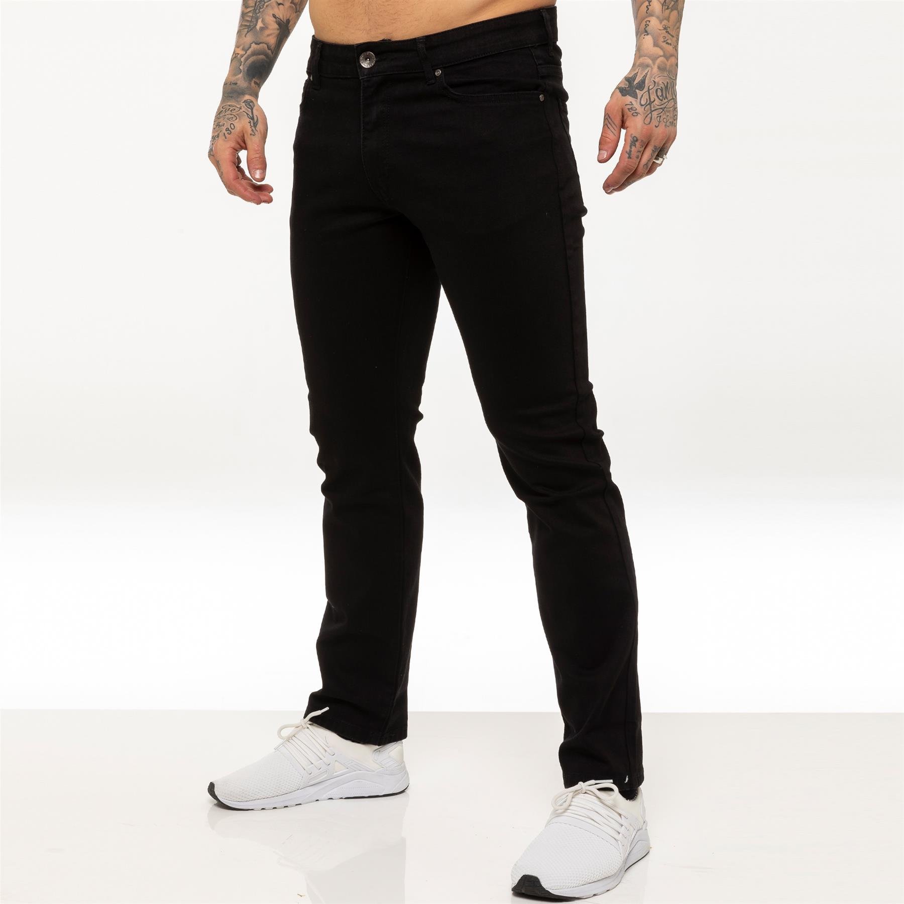 Kruze Mens Straight Leg Stretch Jeans