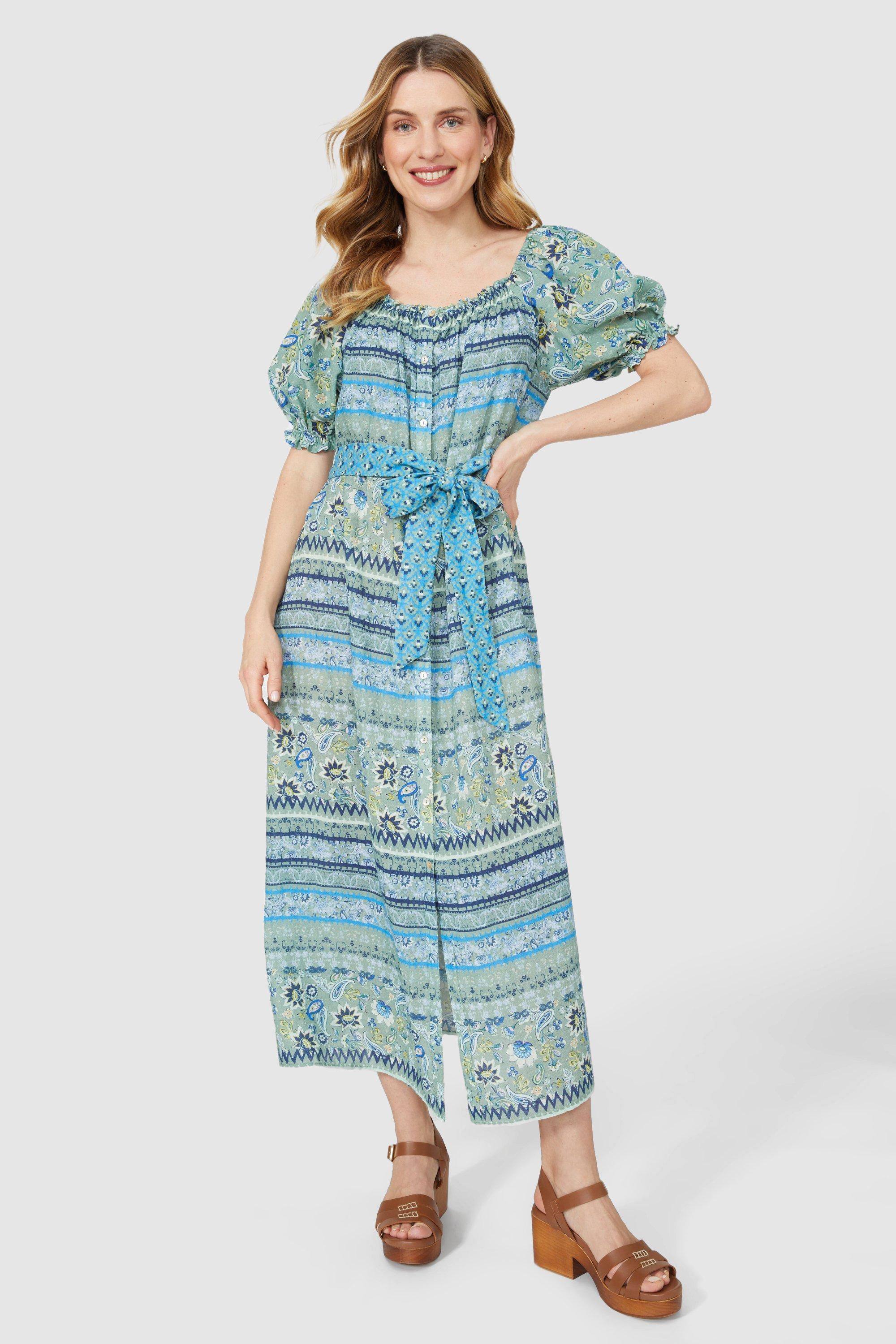 Floral Paisley Mix & Match Print Dress
