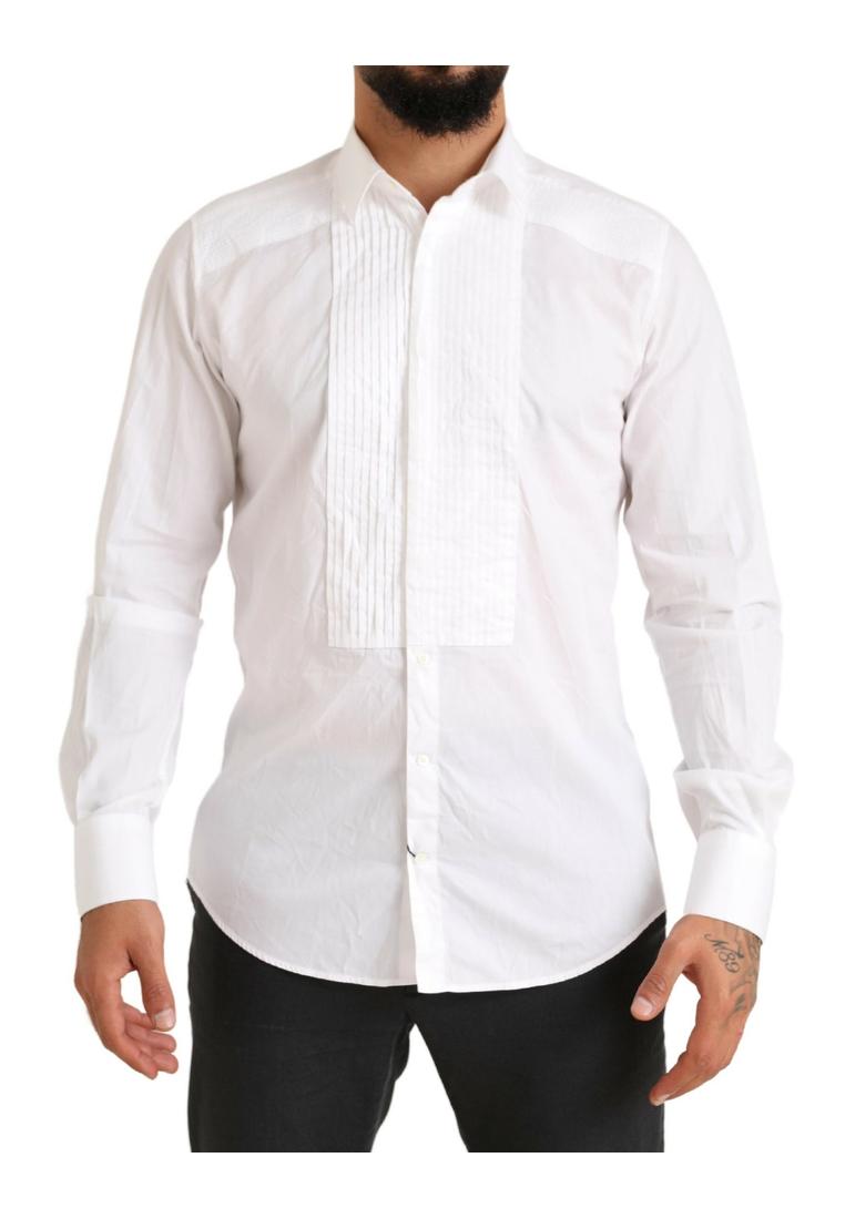 Dolce & Gabbana White GOLD Long Sleeves Men Dress Formal Shirt main image 0
