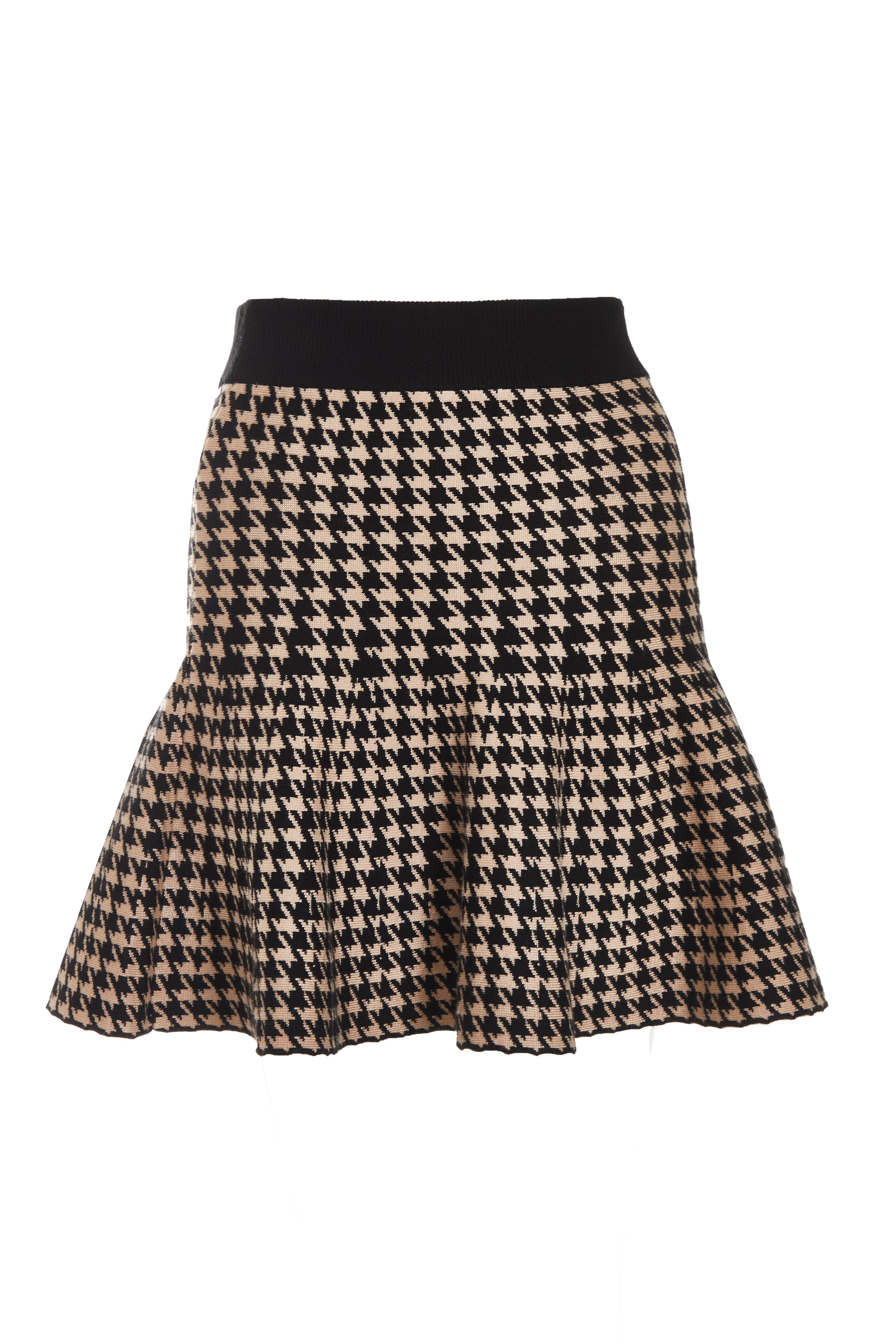 BALLOON CHIC - Dog Tooth  Skirt Set  - Red