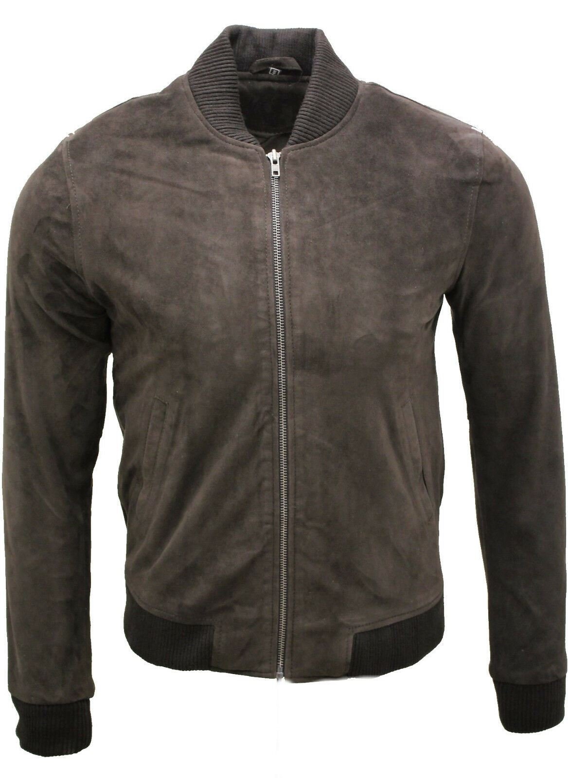 Varsity Soft Suede Leather Bomber Jacket
