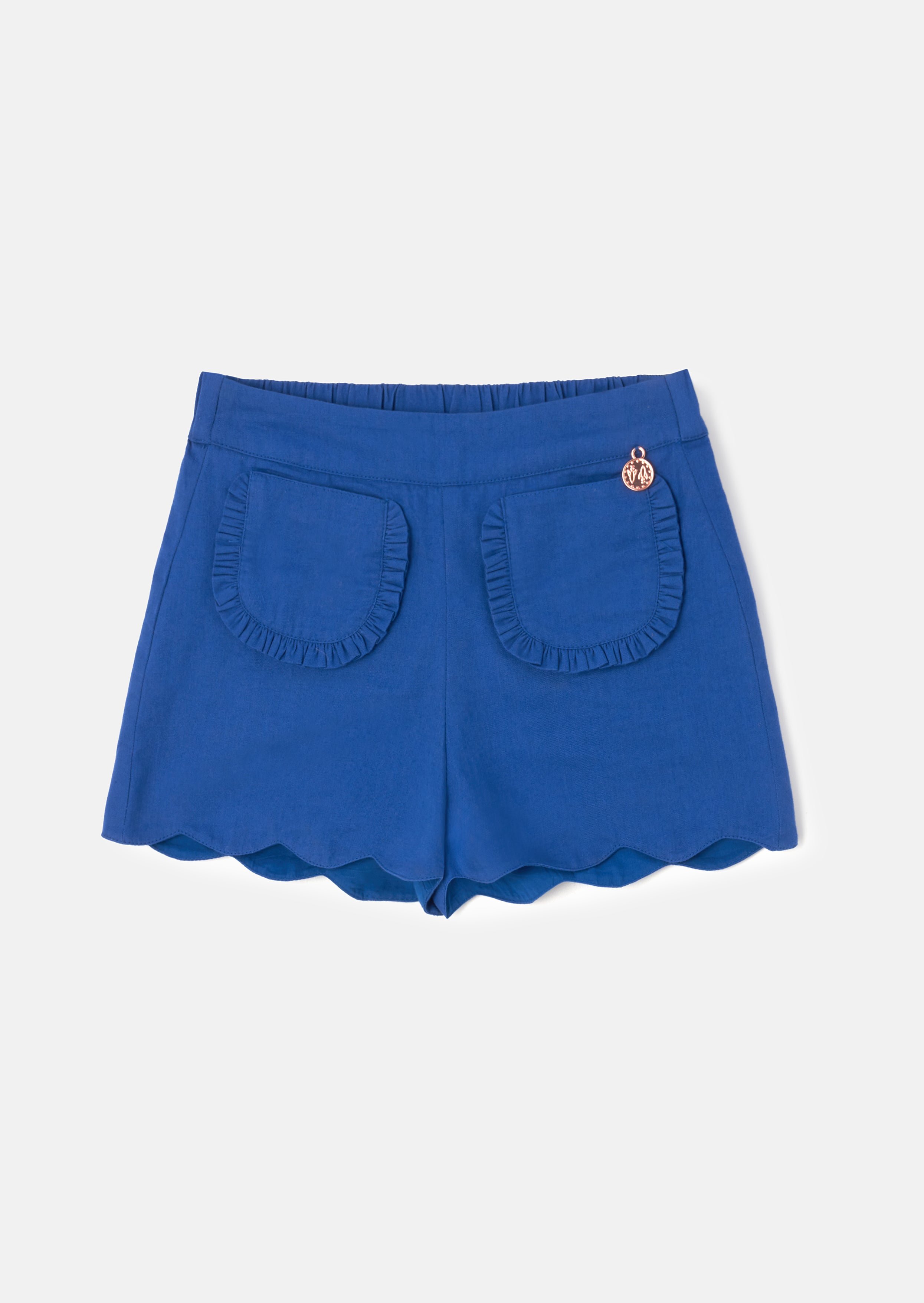 Scallop Hem Shorts (Blue)