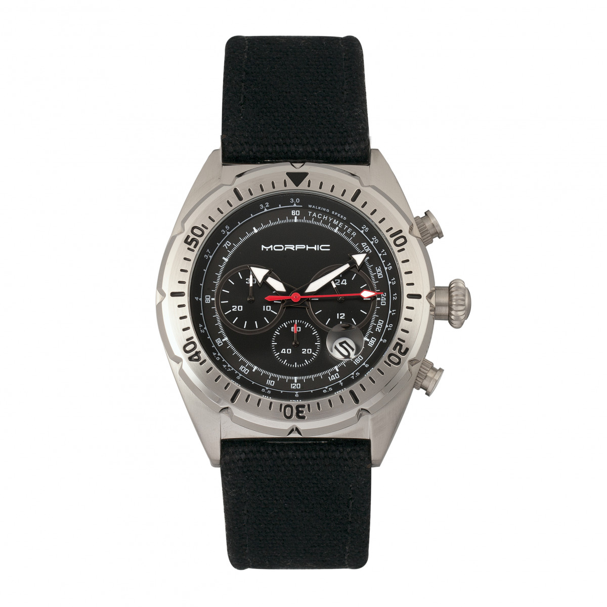 Morphic M53 Series Chronograph Fiber Weaved Leather Band Watch w Date
