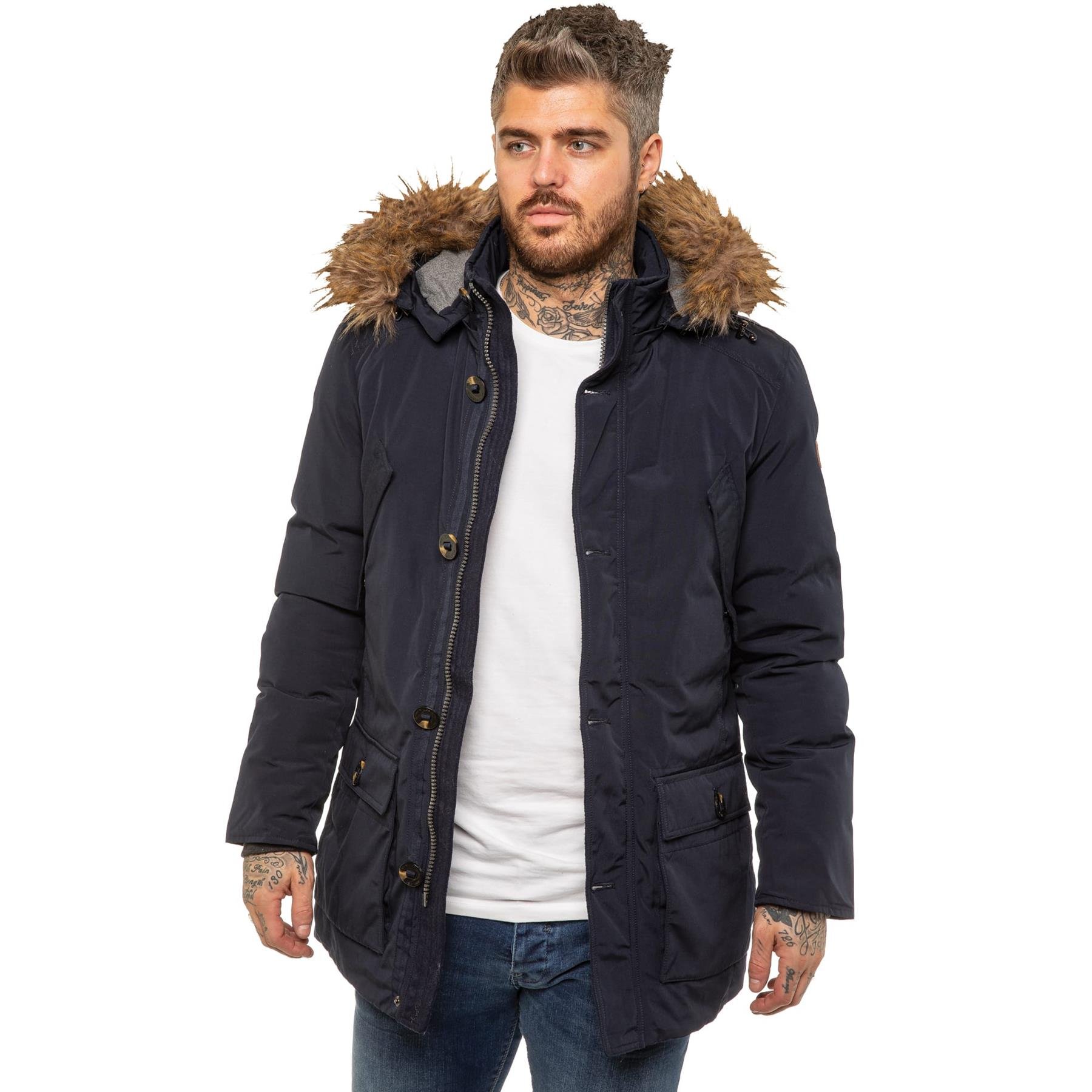 Indicode Hommes Waters Coat | Manteau homme avec patte de