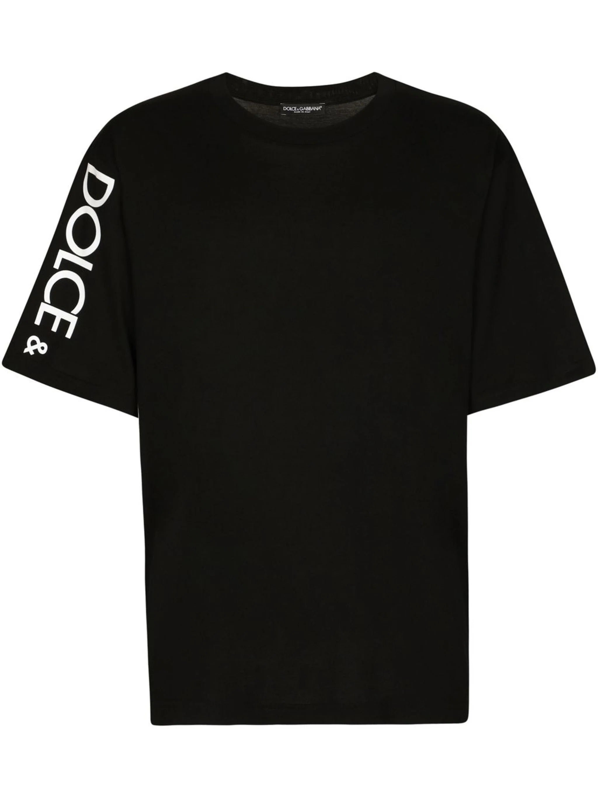 Dolce & Gabbana BLACK SILK T-SHIRT シルク Tシャツ シンプル Silk T-shirt with logo in Black for Men | Dolce&Gabbana®