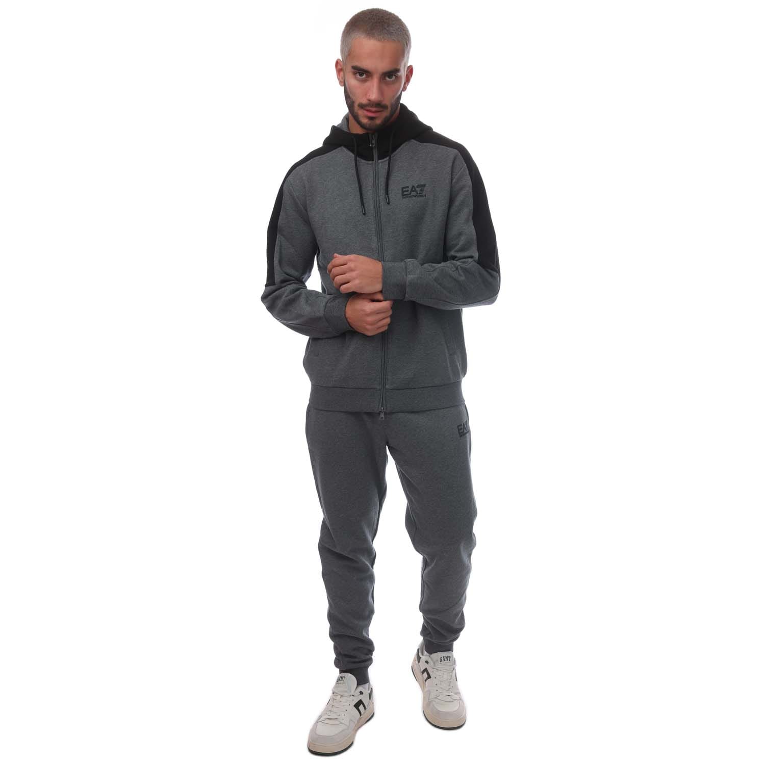 Heren Emporio Armani EA7 Logo Tracksuit in Grijs