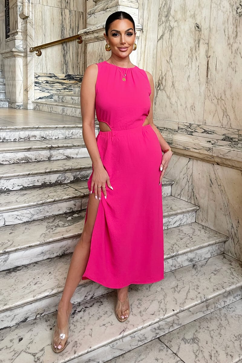 Hines Pink Cutout Bottom Dress