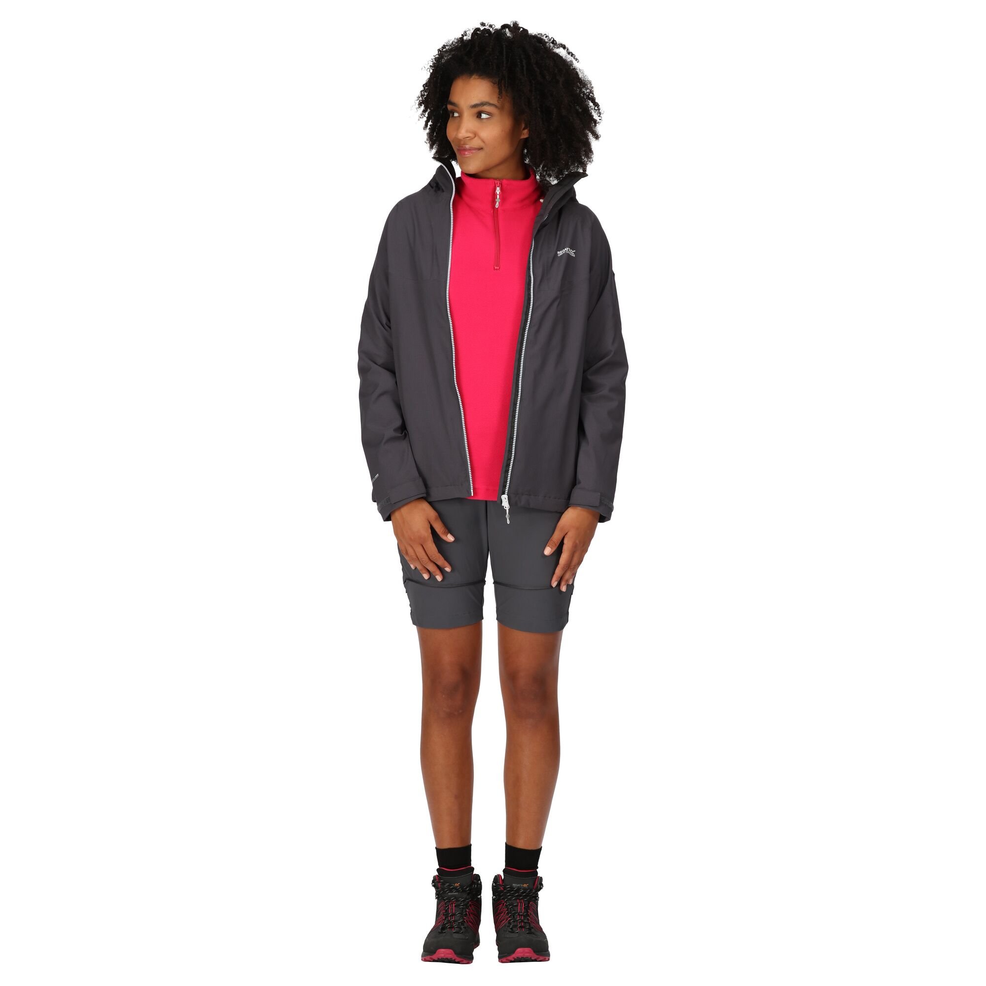 Regatta Womens/Ladies Raddick Logo Waterproof Jacket (Seal Grey)