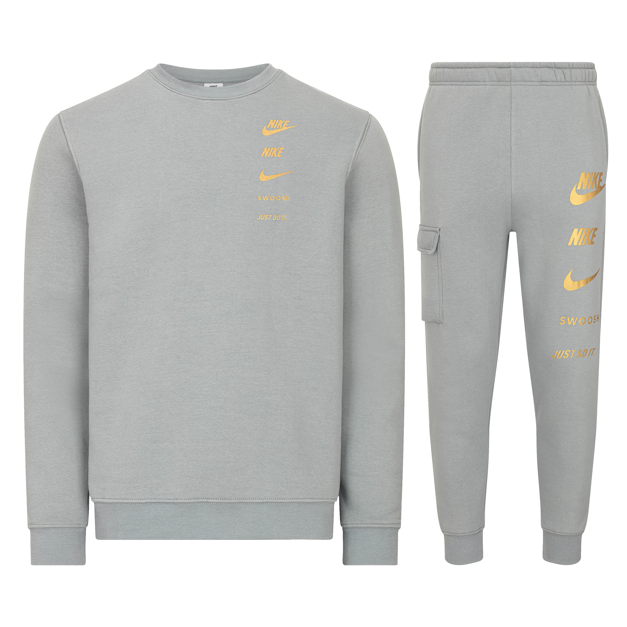 Nike standard fit tracksuit grey outlet