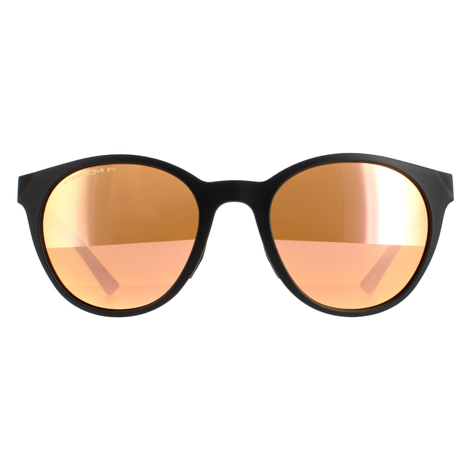 Oakley Round Unisex Matte Black Prizm Rose Gold Polarized Spindrift