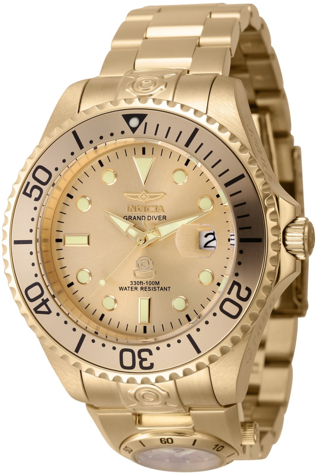 Invicta Grand Diver 13872 Heren Horloge - Automatisch Uurwerk - Roestvrij Staal met zilveren Wijzerplaat - 47mm
