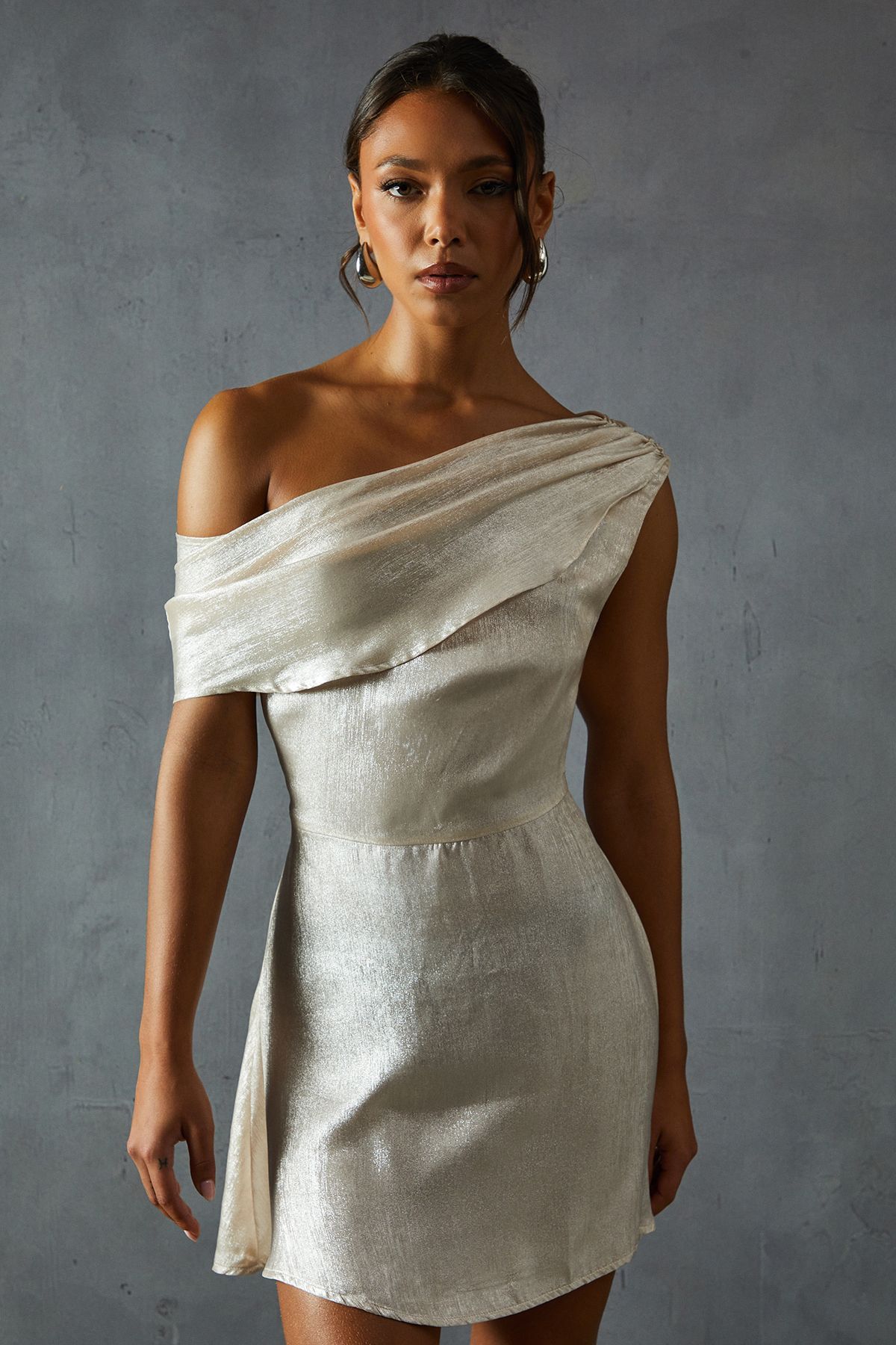 LAME PADDED MINI DRESS main image 0