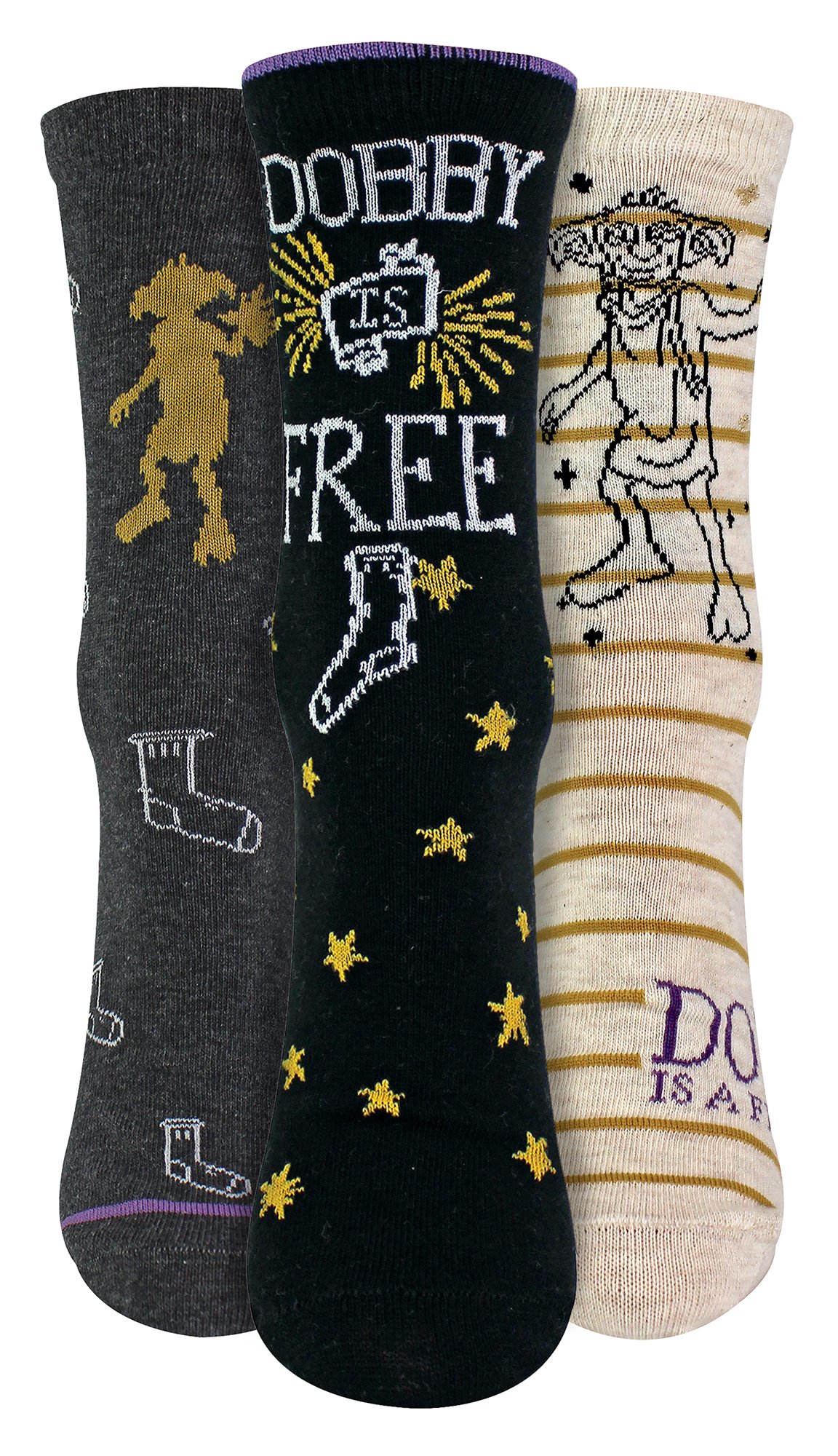 3 paar damen dobby ist frei socken neuheit harry potter socken sortiert