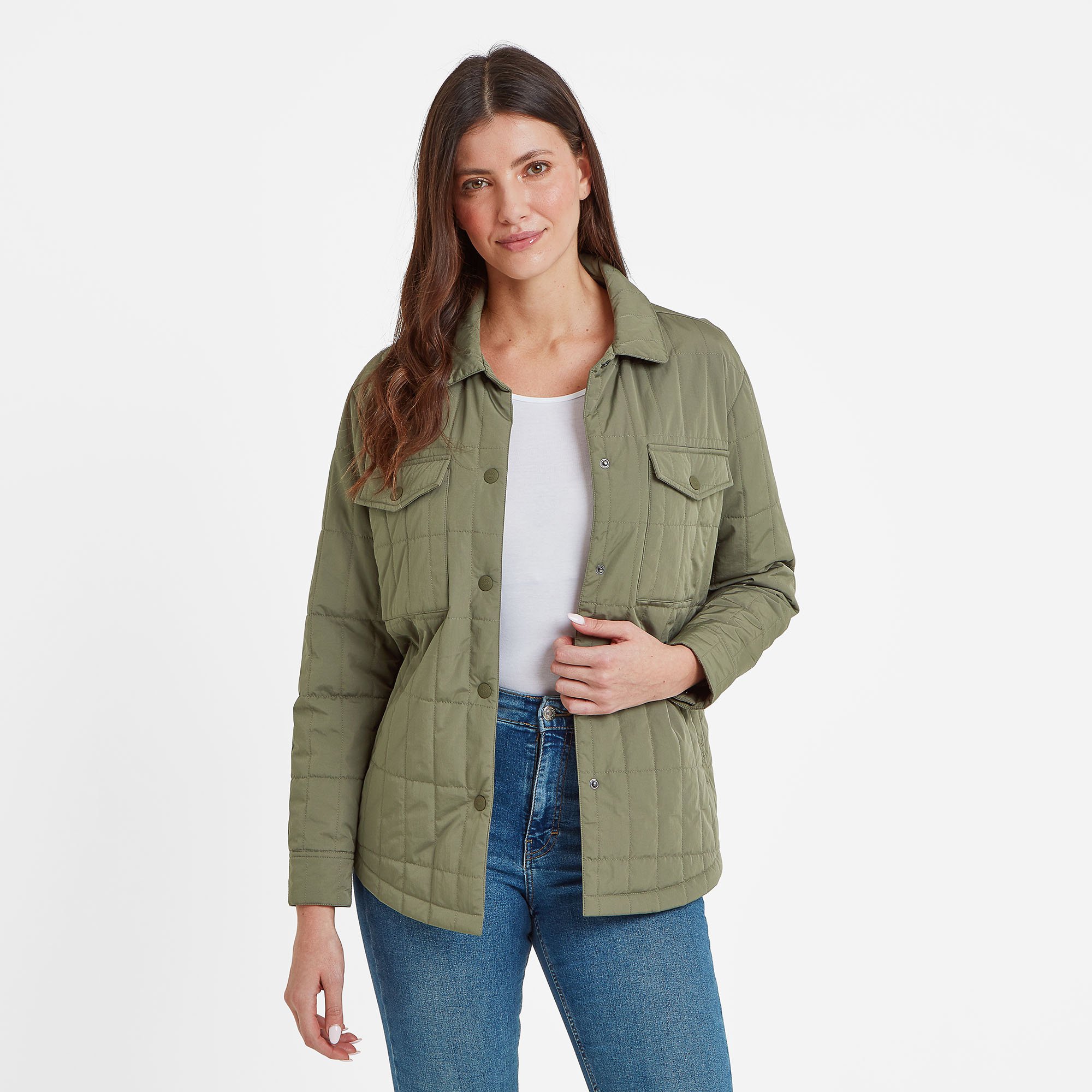 Rinder Womens Shacket Light Khaki