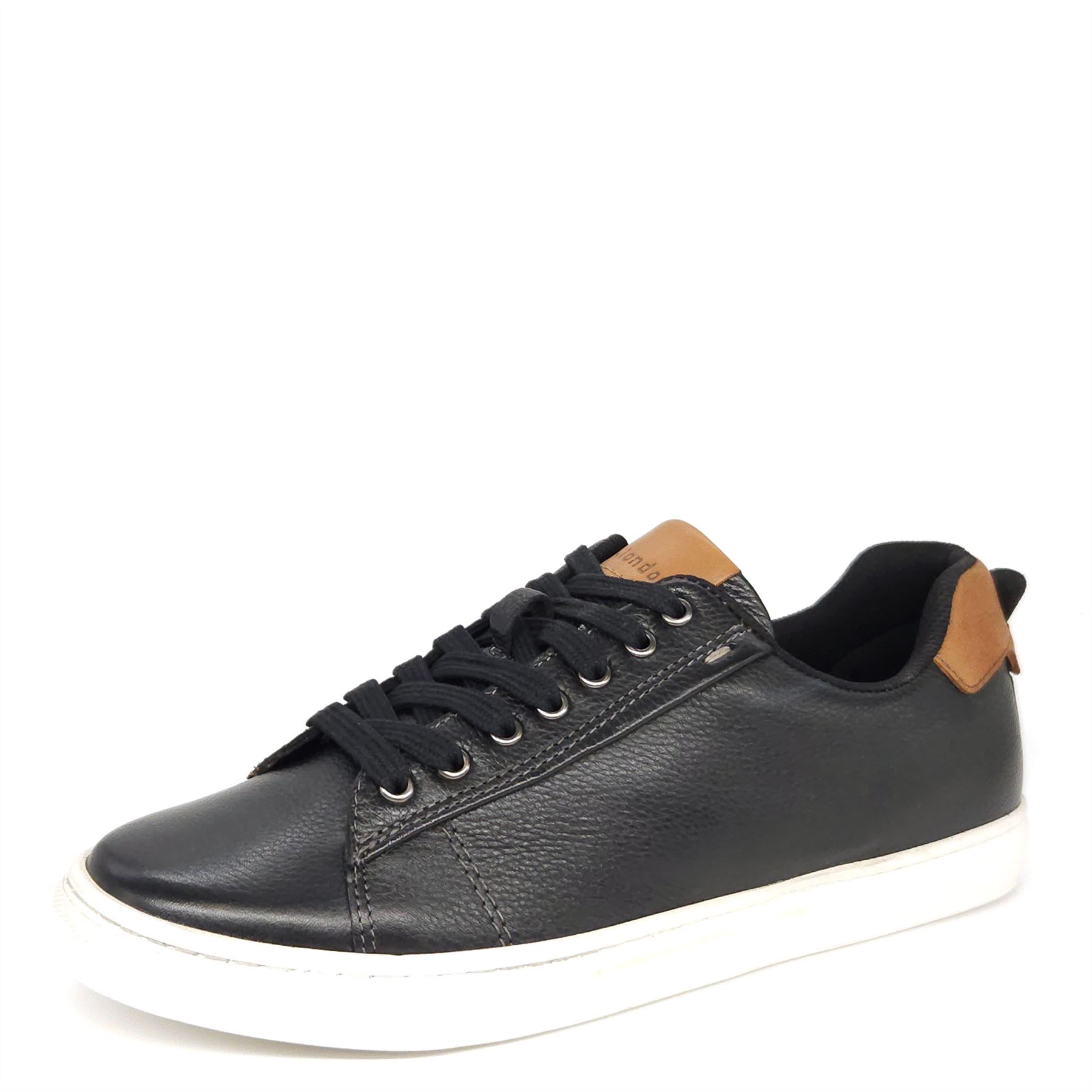 HX London Romford Leather Black Mens Fashion Trainers Casual