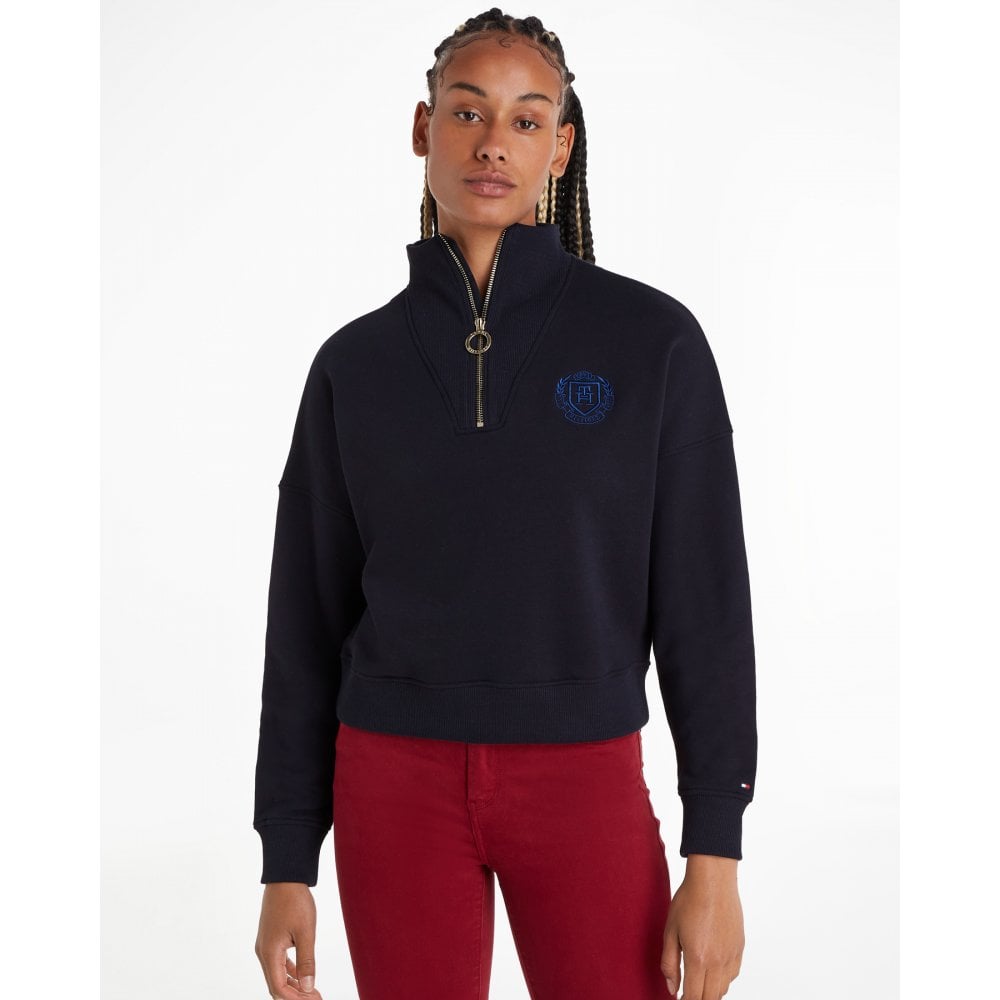 Tommy hilfiger half zip sweater women's top