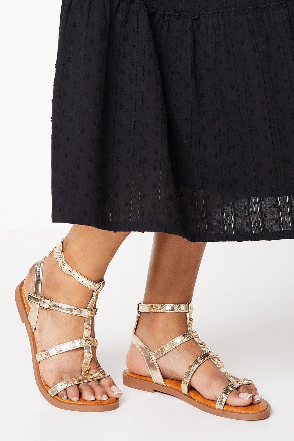 Missguided gold sandals hot sale
