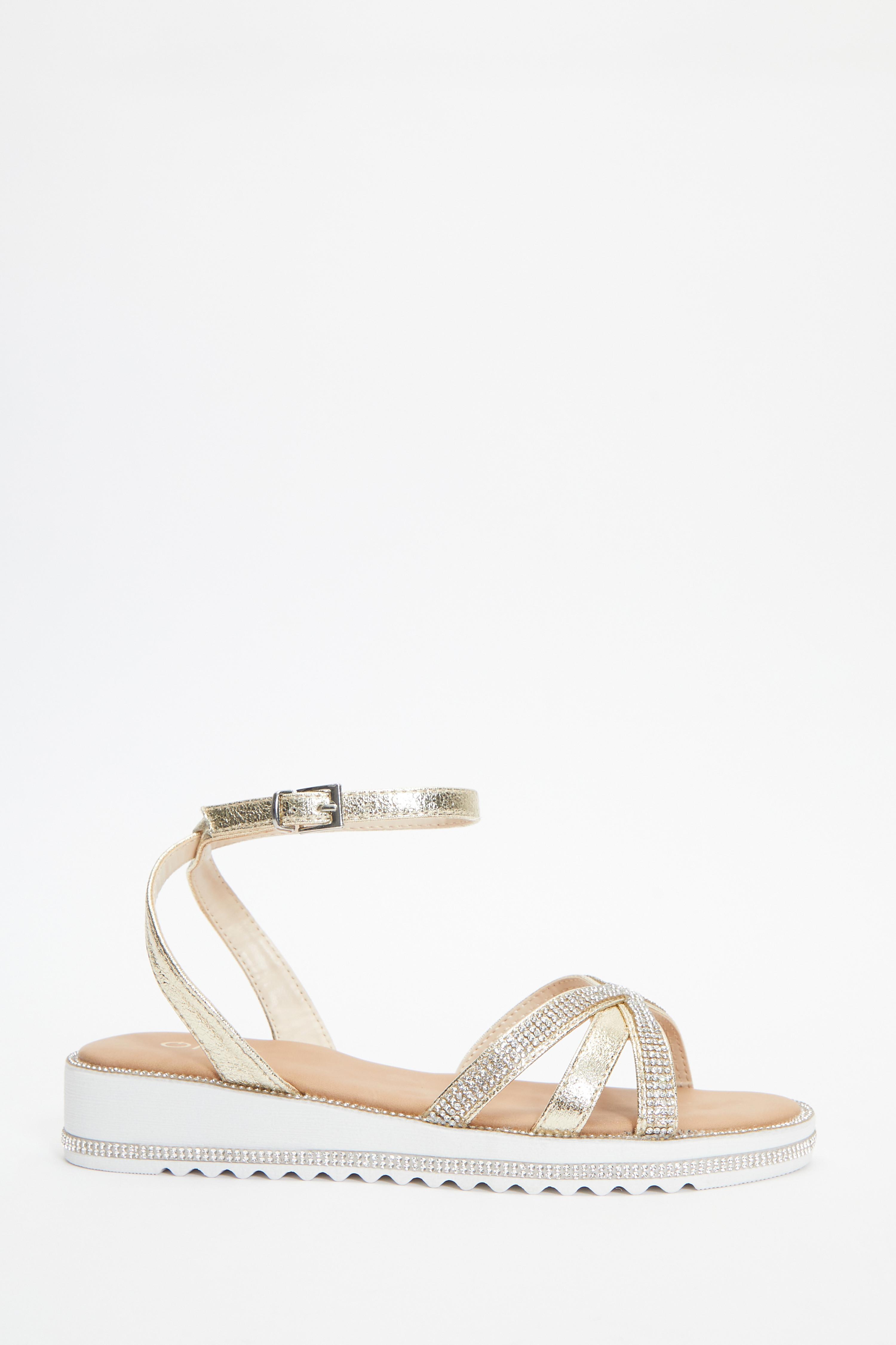 Faith diamante hot sale flat sandals