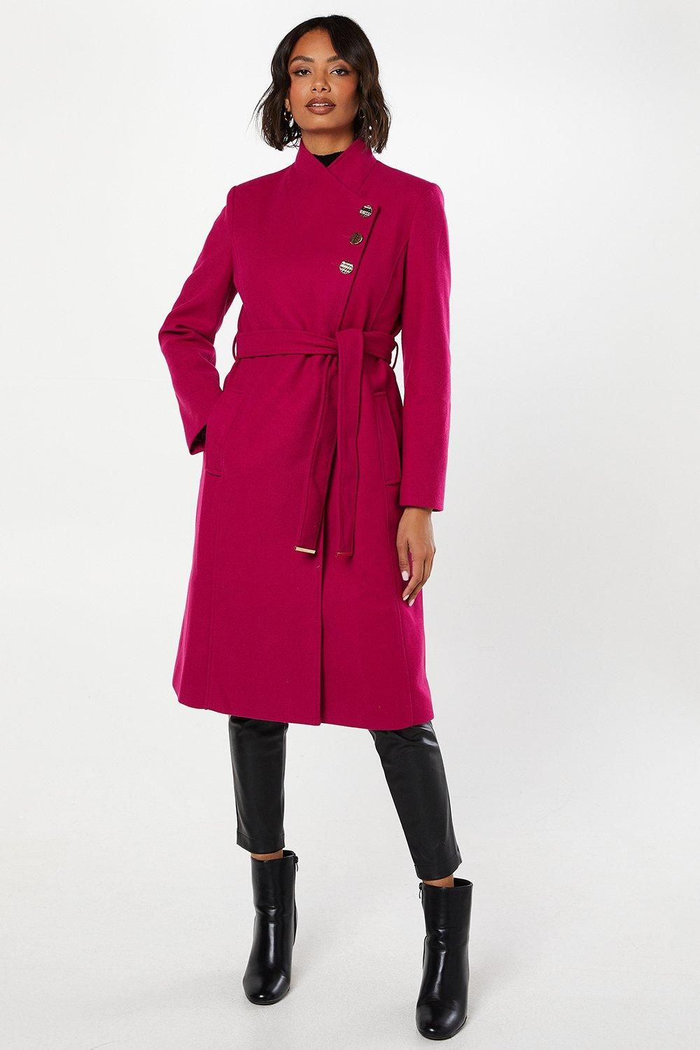 Ladies funnel neck coat store