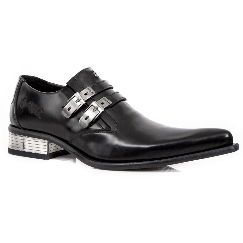 New Rock 7960-S8 Schuh GEPRÄGTE VINTAGE Schwarze