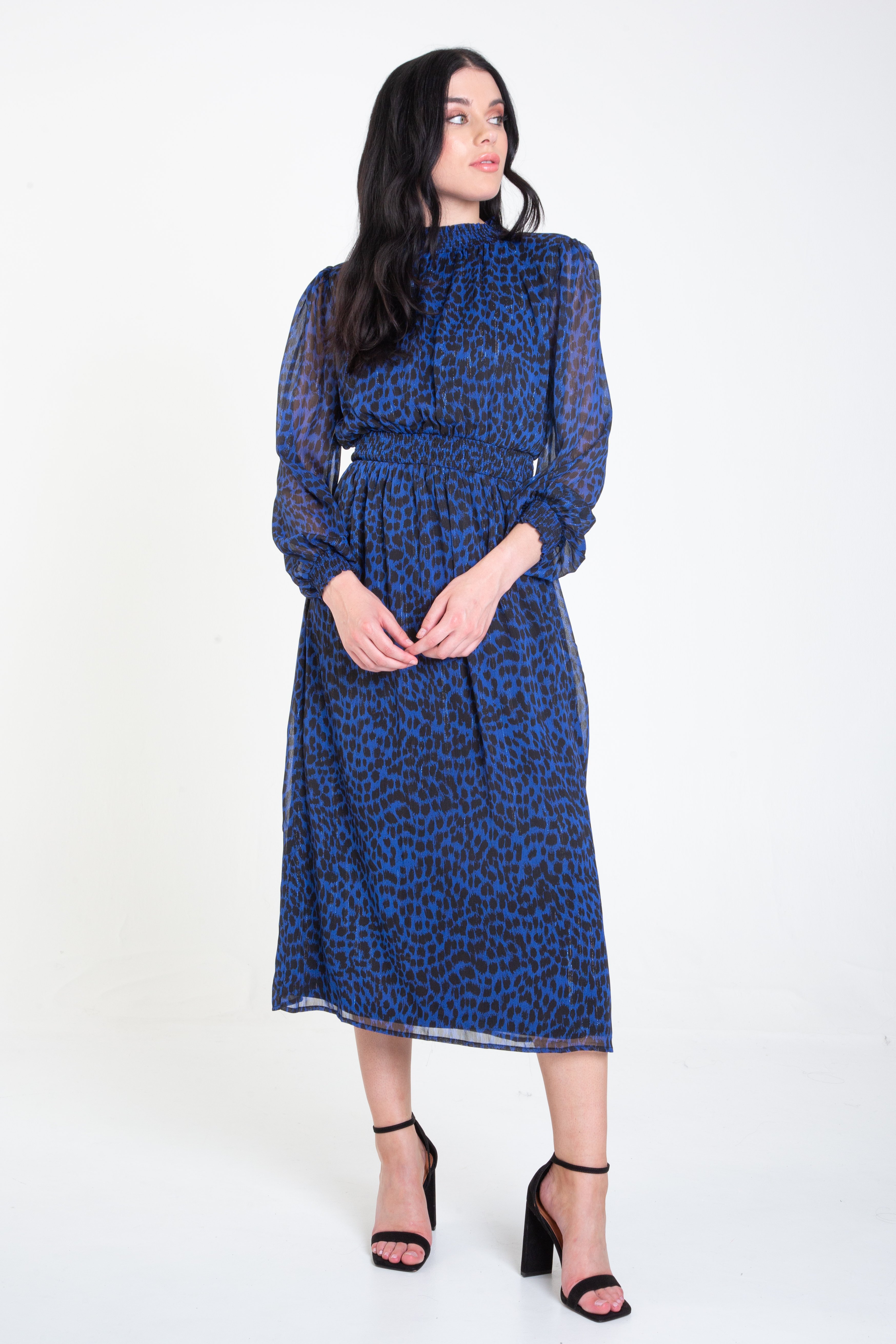 GRACE KARIN Elegante bloemenjurk met ruches en V-hals, jurk voor