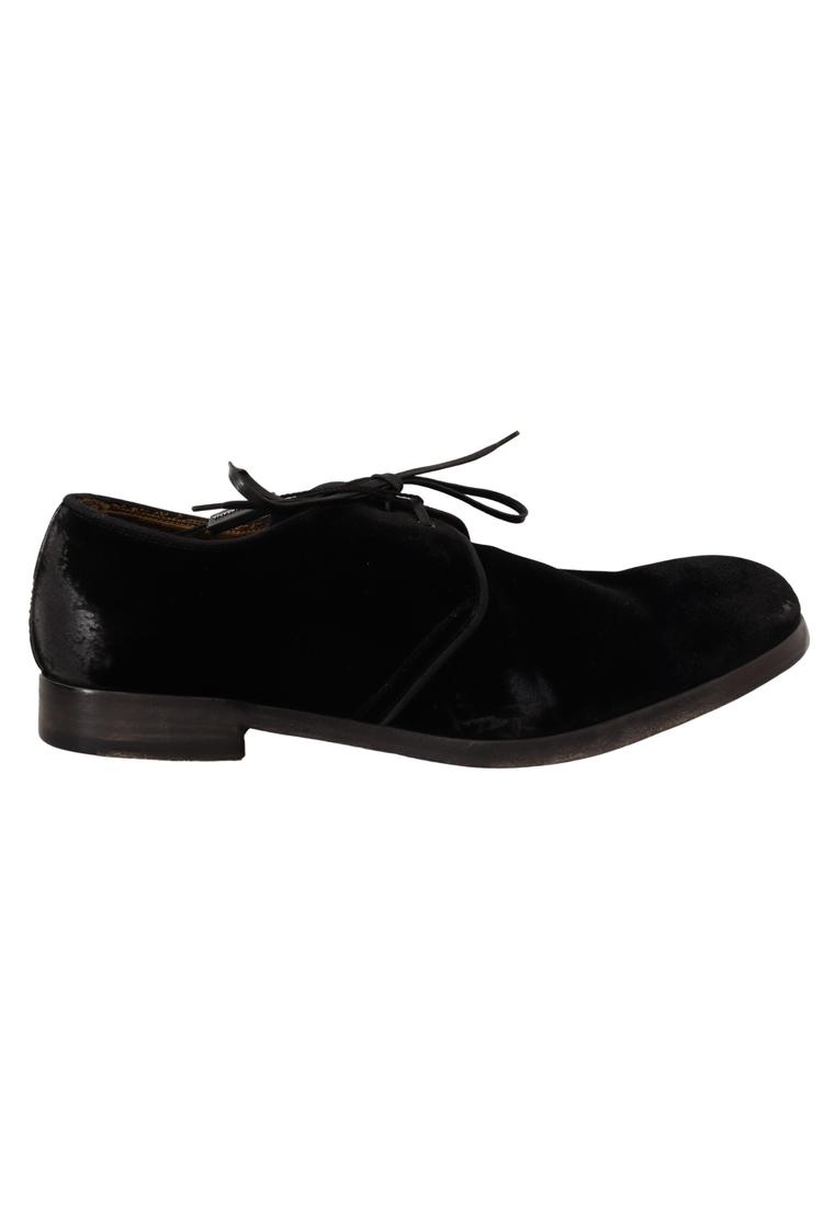Dolce & Gabbana Men Black Lace-Up Leather Zip Dress Derby Shoes