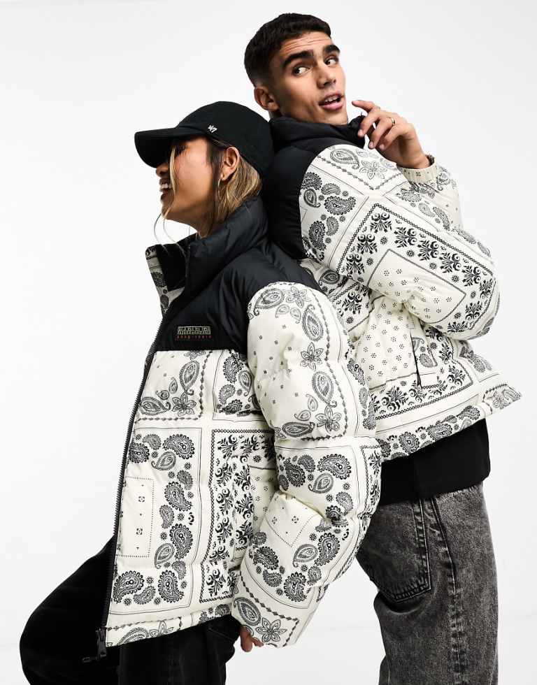 Paisley puffer jacket cheap
