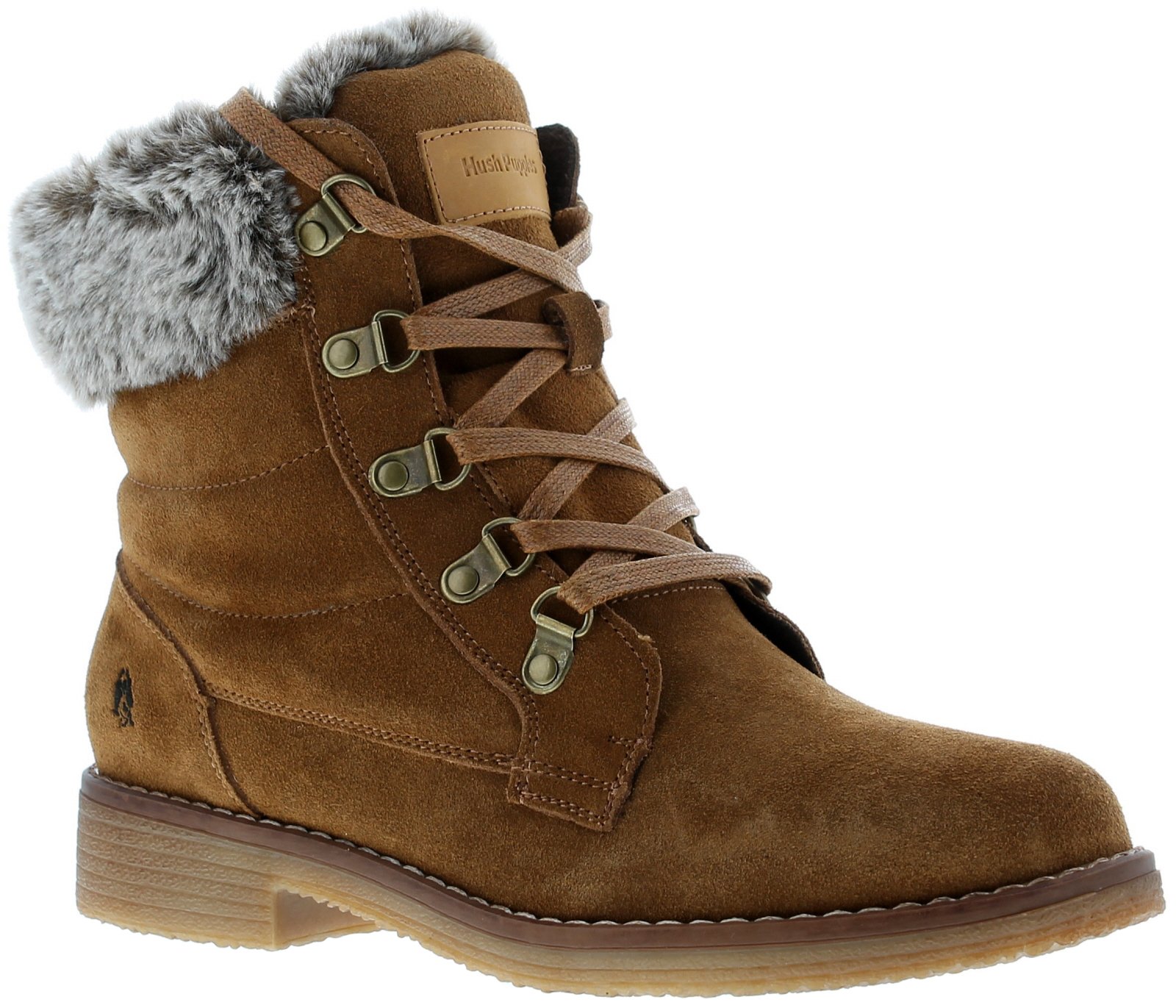 Hush Puppies Florence Leren Dames Laarzen In Tan