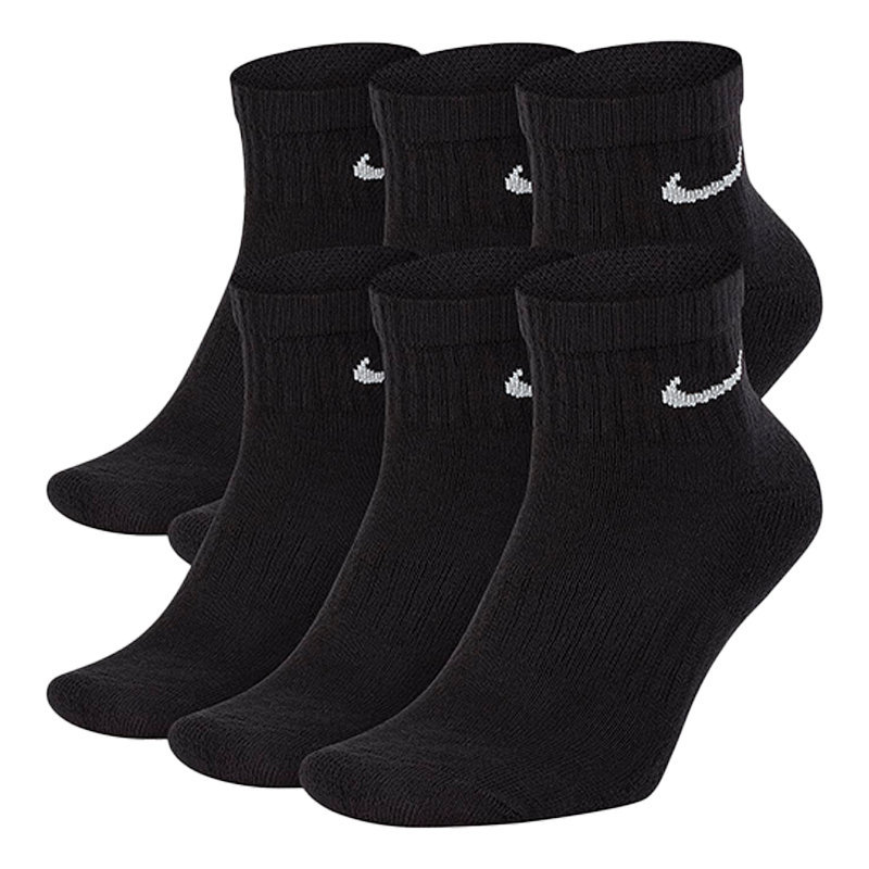 Nike SX7669 Unisex Everyday Cushion Ankle Training Socks (6 Pairs) Black