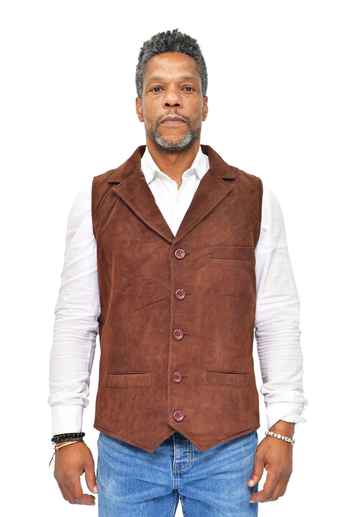 Mens shop suede vest
