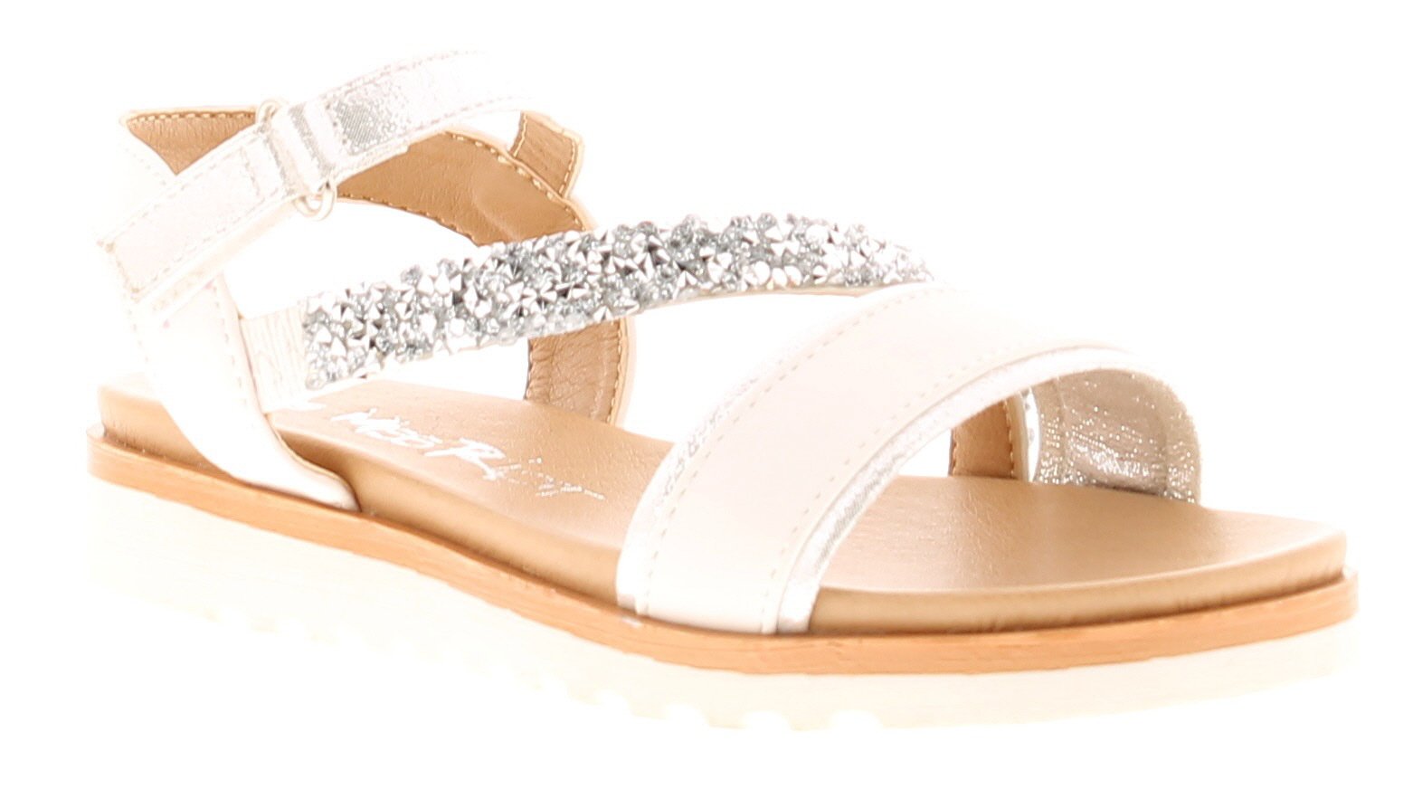 Miss Riot Girls Sandals Gladiators Strappy Cindy Touch Fastening white
