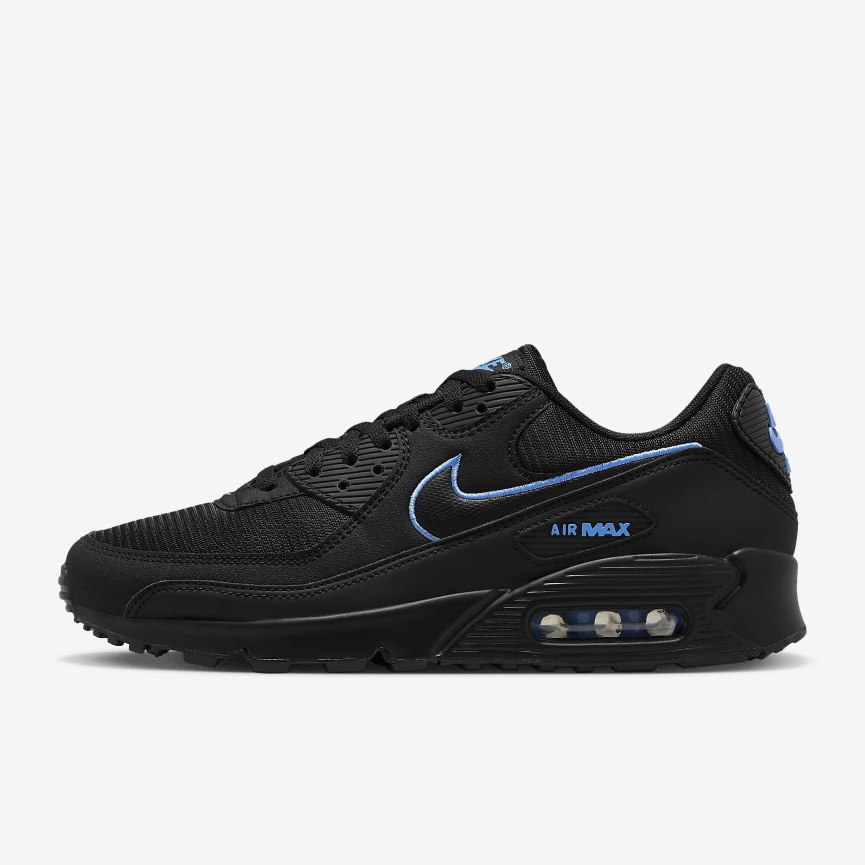 Nike Air Max 90 Trainers Black University Blue