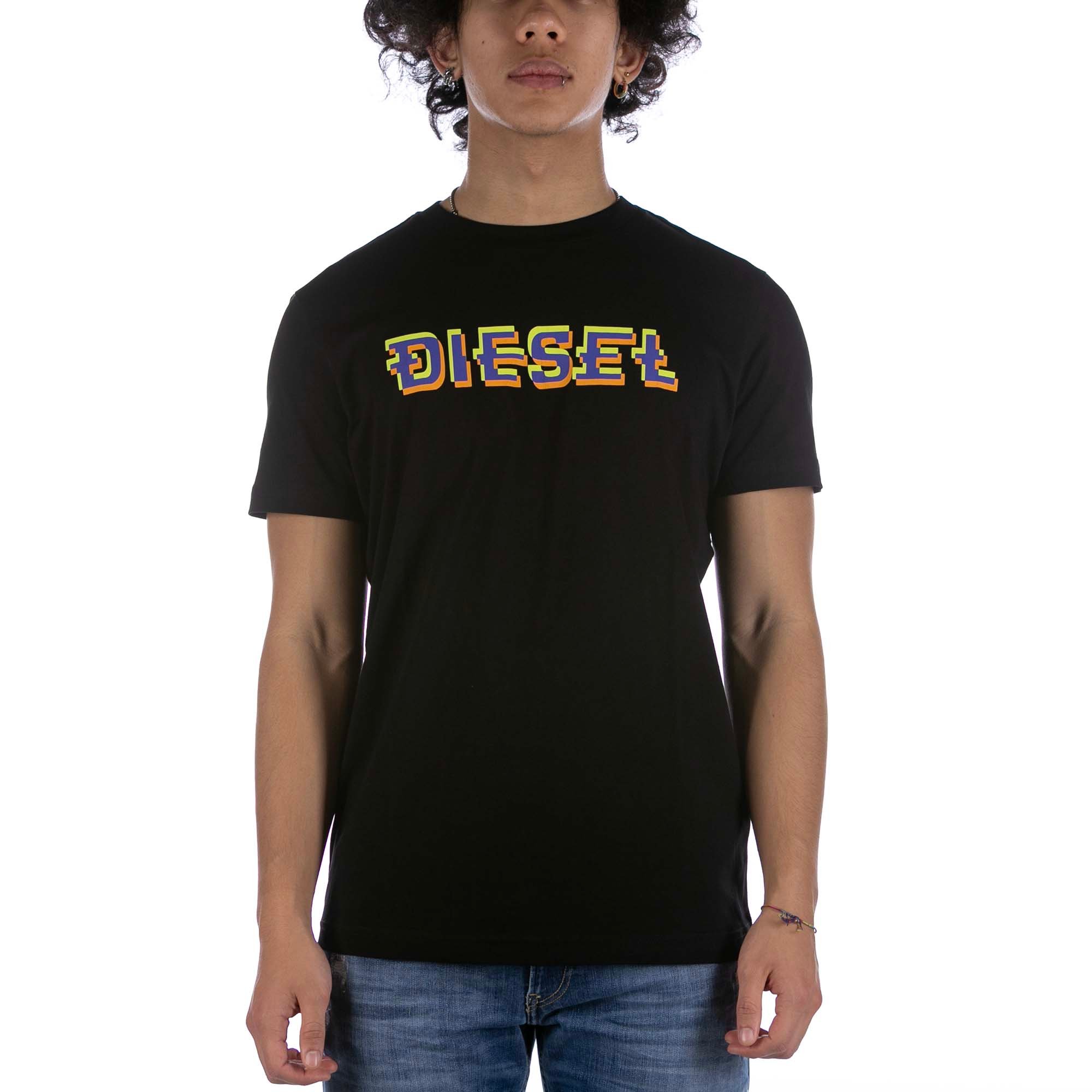 T-shirt Diesel T Digor K52, Nera, Taglia L, Nuova Con Etichetta, 100% Cotone, Logo