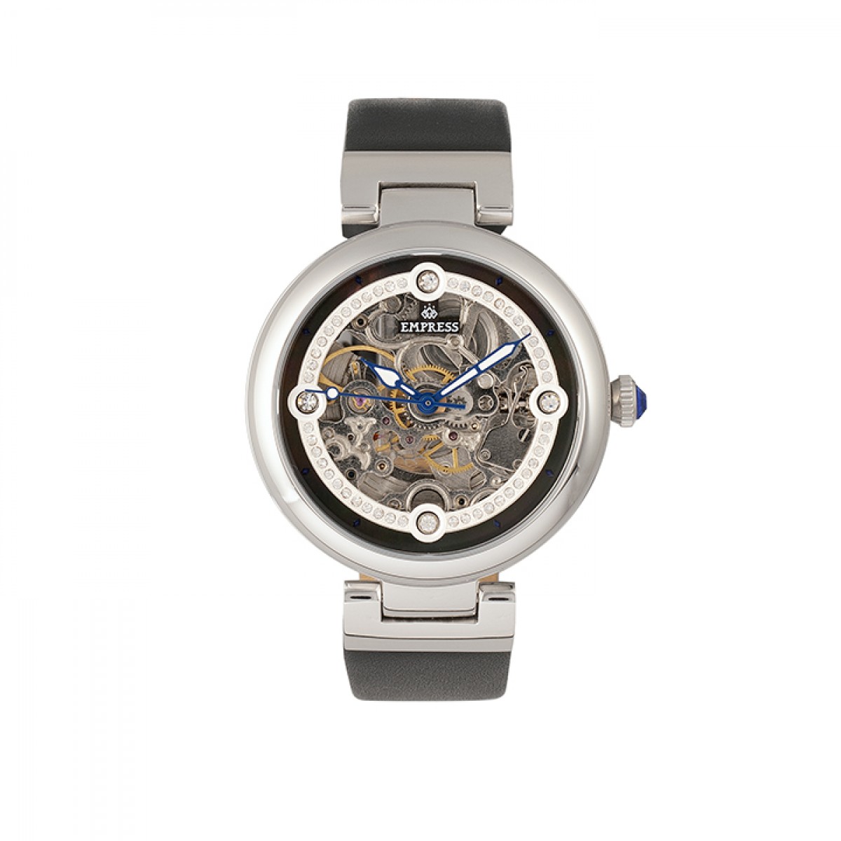 Reign Stavros automatisch skelet horloge met leren band