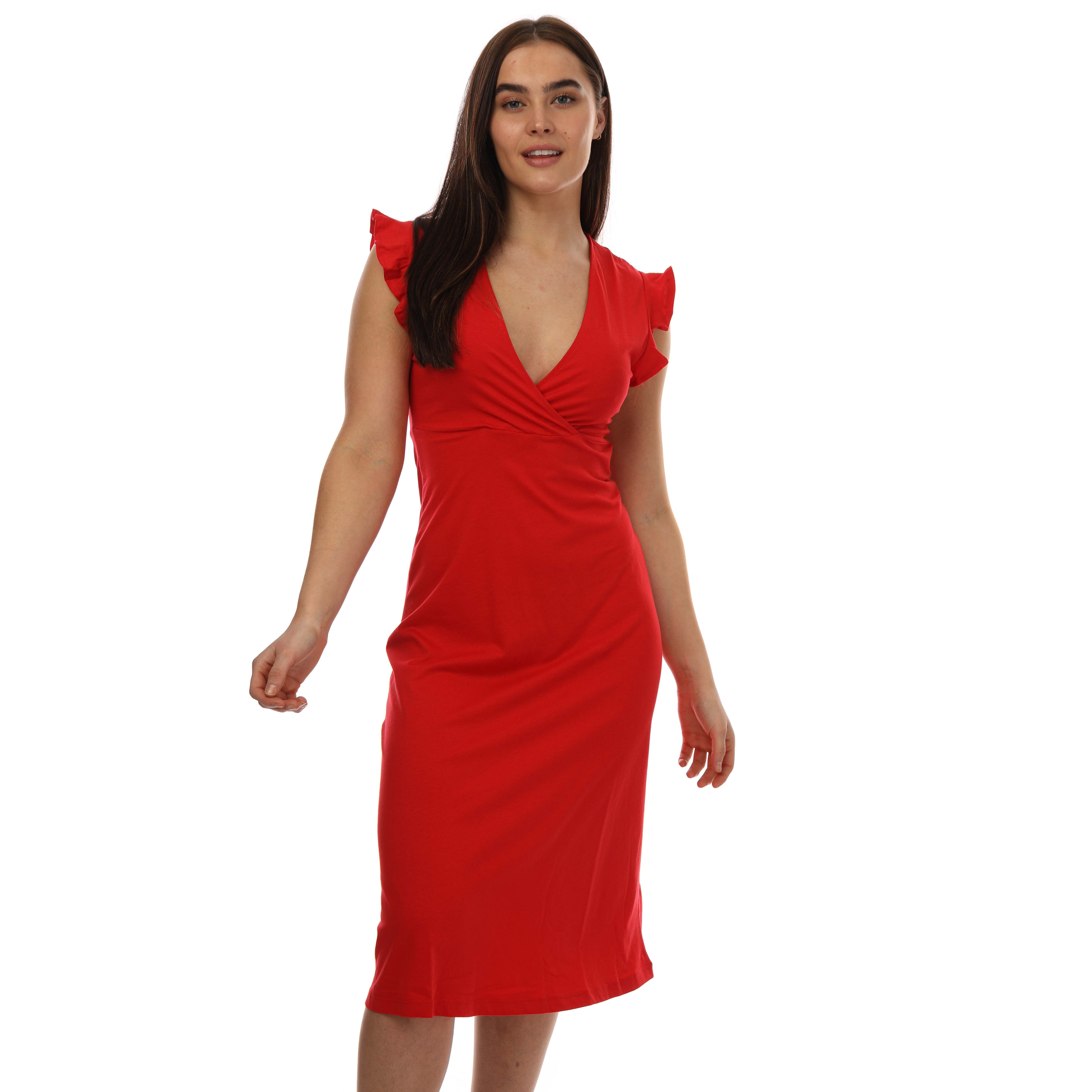 Women's Only May Wrap Midi Dress in Red — free download